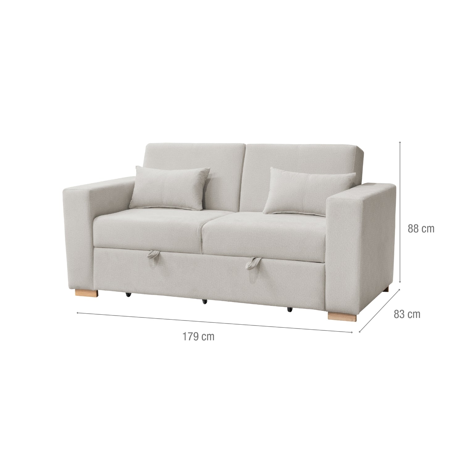 Sofá Cama Viena Eurolino Marbella Marfil, Natural 140