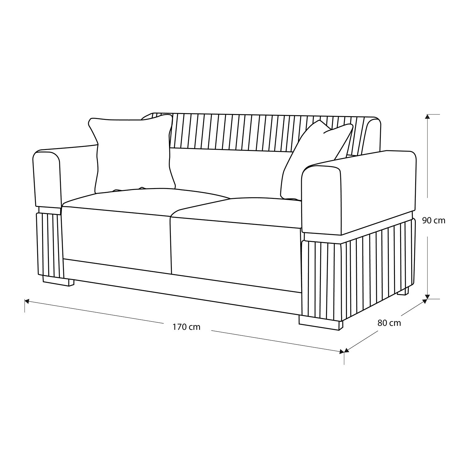 Sofá 2 Puestos Dhara Velvet Atlas Marmol, Champaña Brazo Desmontable