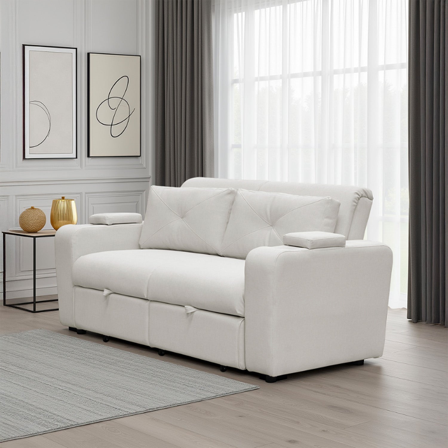 Sofá Cama Boston Eurolino Blanco Puro