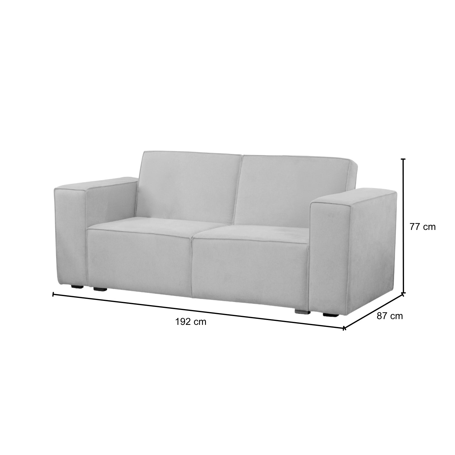 Sofa 2 Puestos Cox Chenille Impetu Beige, Natural