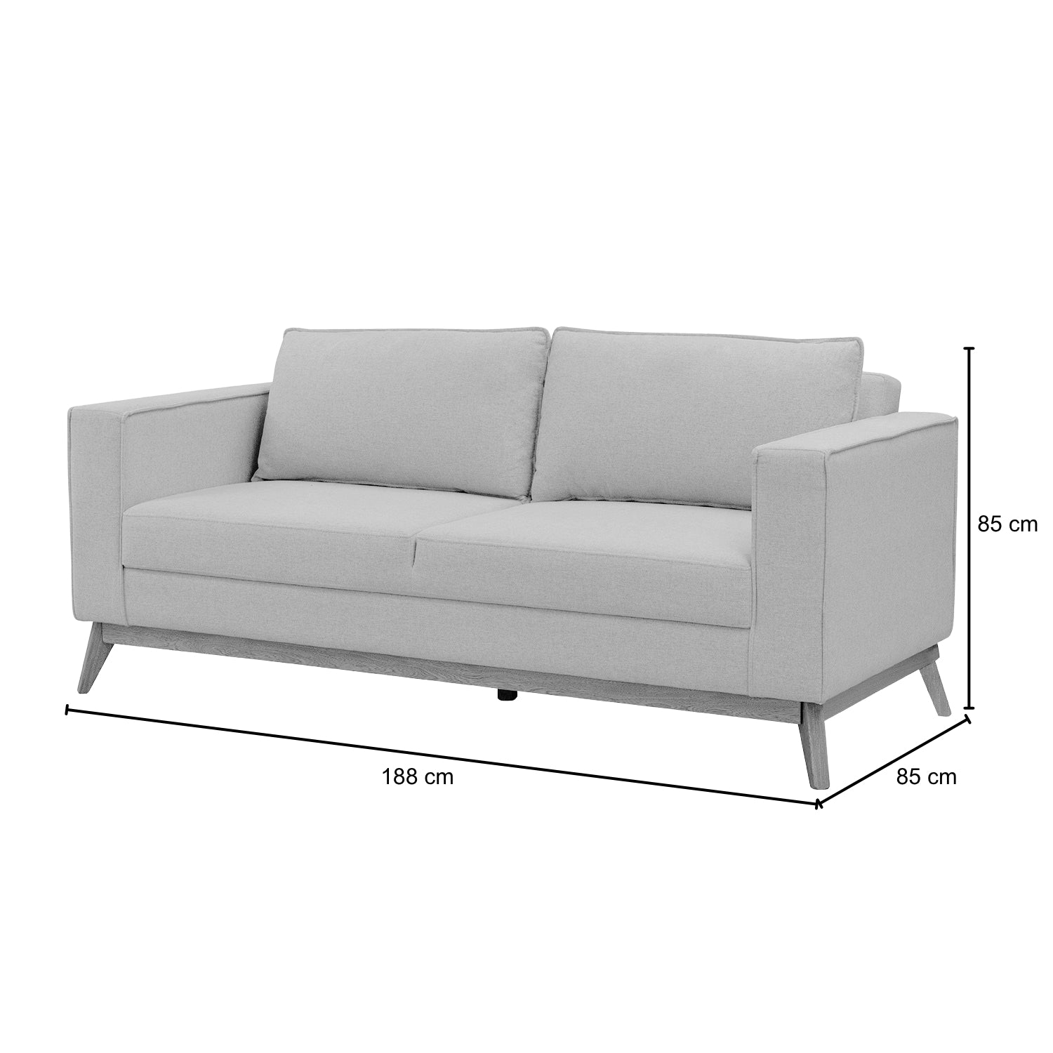 Sofa 3 Puestos Burgos Lino Verona Beige, Natural