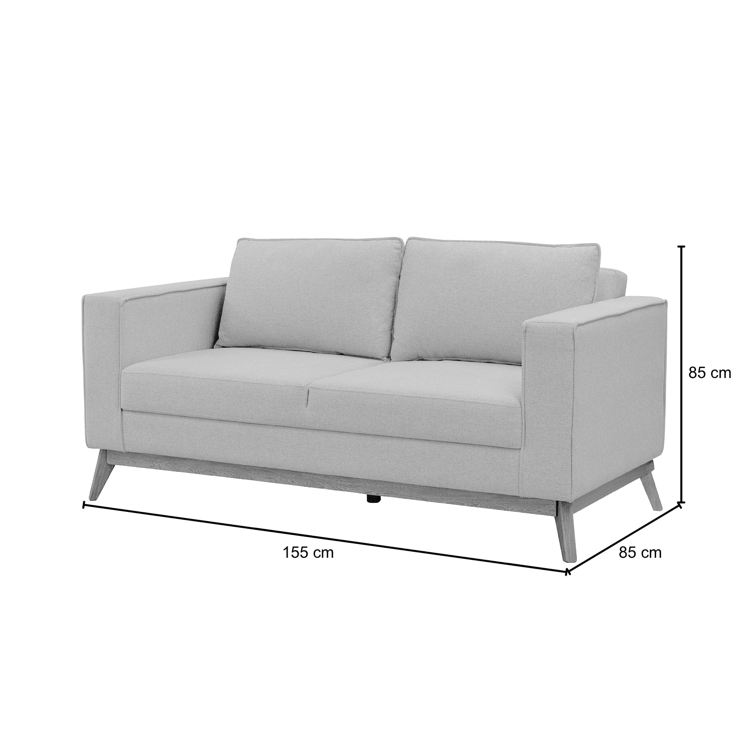 Sofa 2 Puestos Burgos Lino Verona Beige, Natural