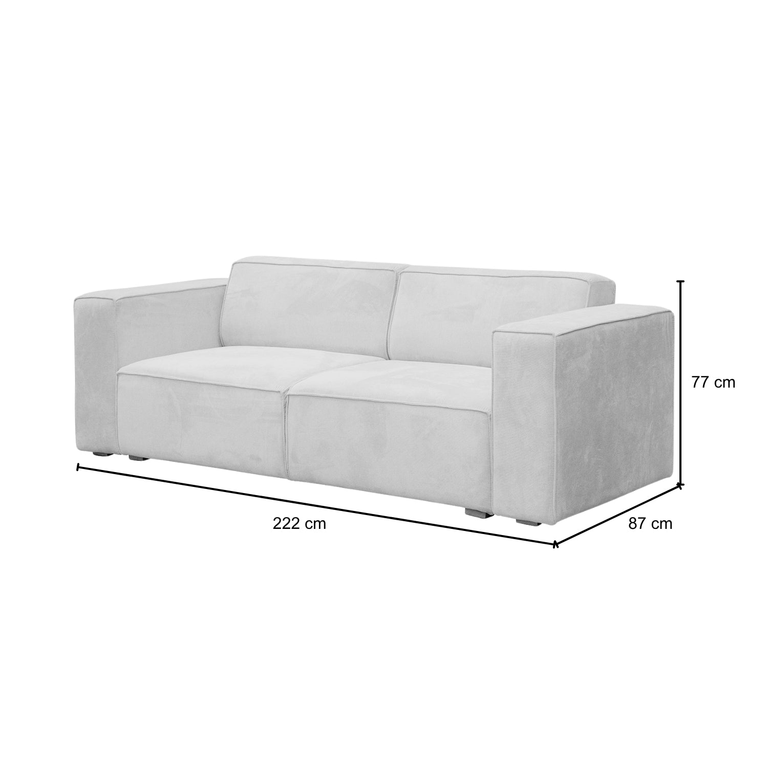 Sofa 3 Puestos Cox Chenille Impetu Beige, Natural