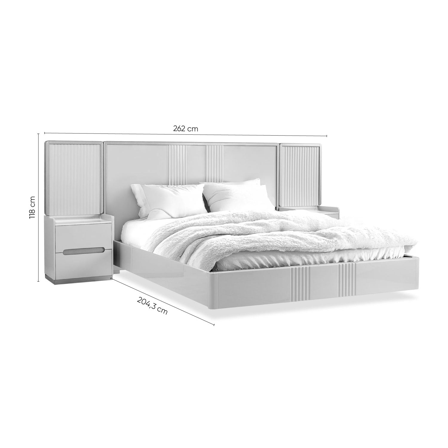 Cama Doble Bilbao Greige, Champaña