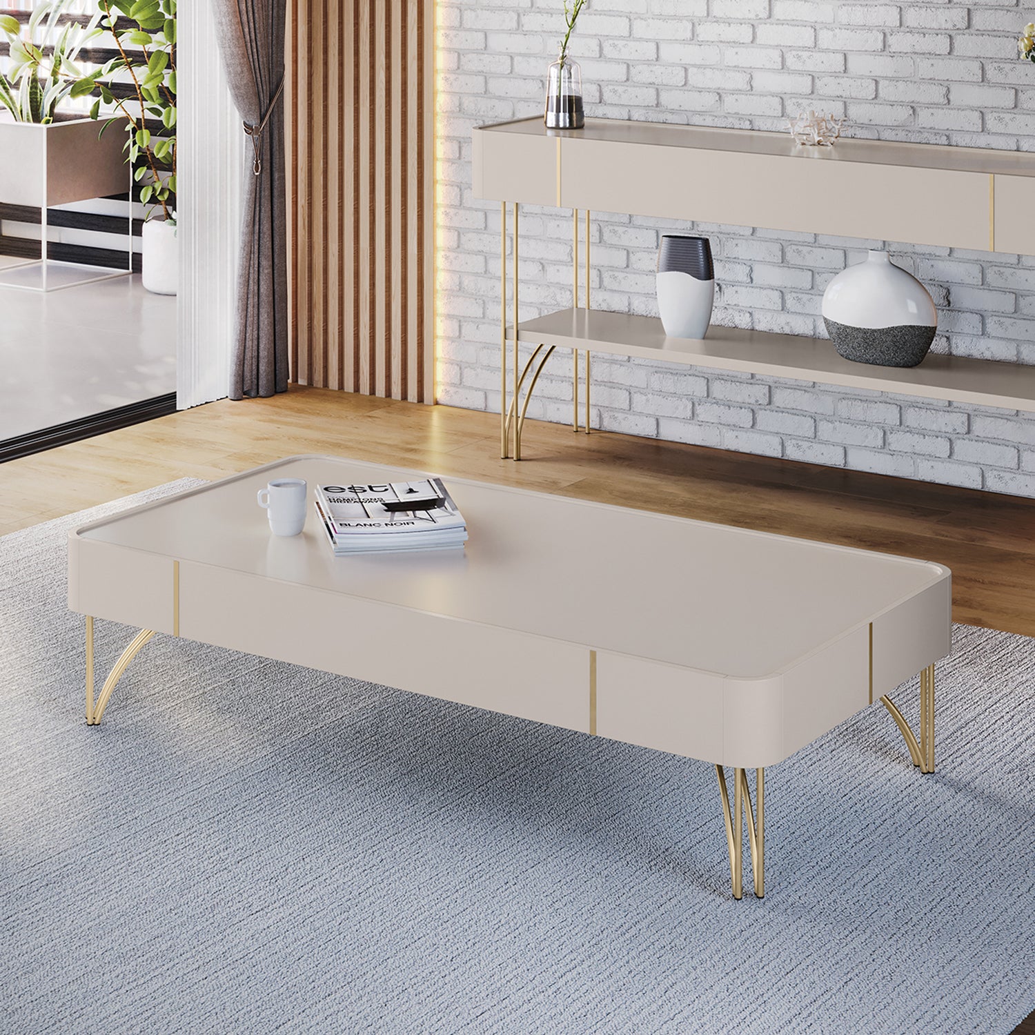 Mesa Centro Lina 132X31X66 Off White