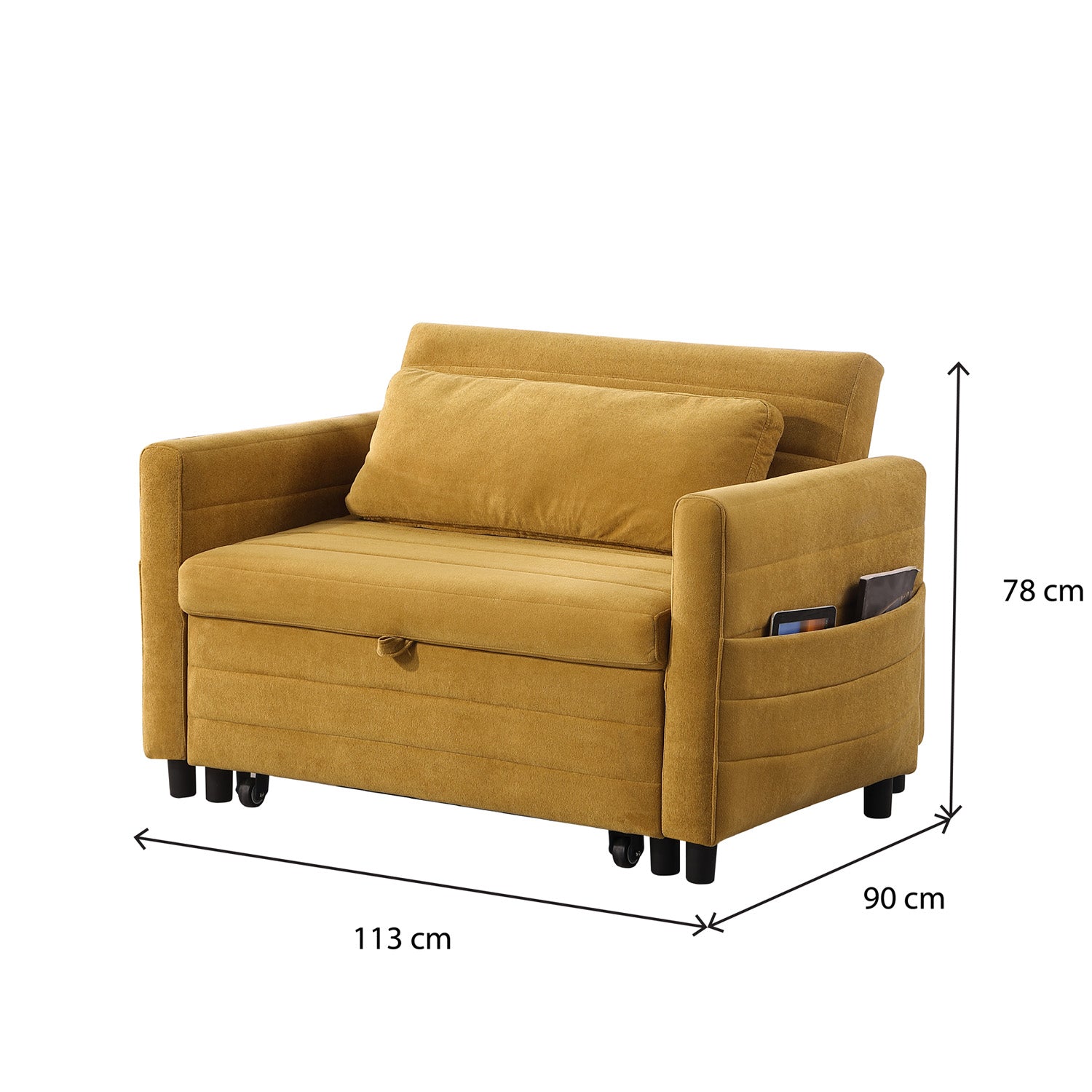 Sofa Cama Bruno Lino Mostaza