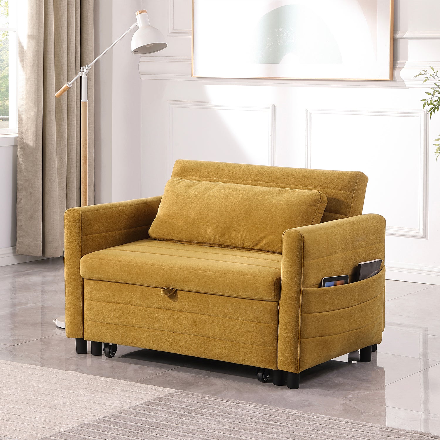 Sofa Cama Bruno Lino Mostaza