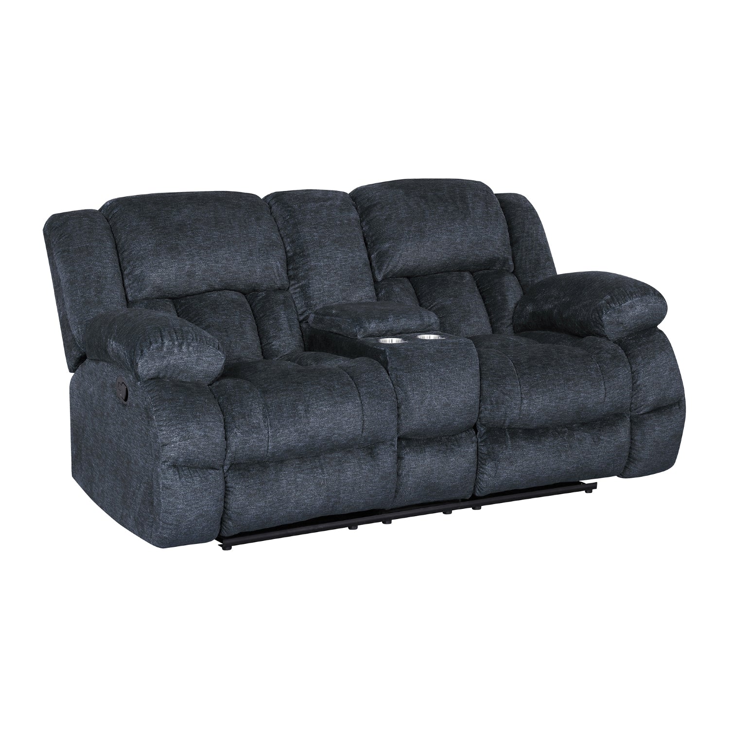 Sofa Reclinable 2 Puestos Alky Chenille Gris