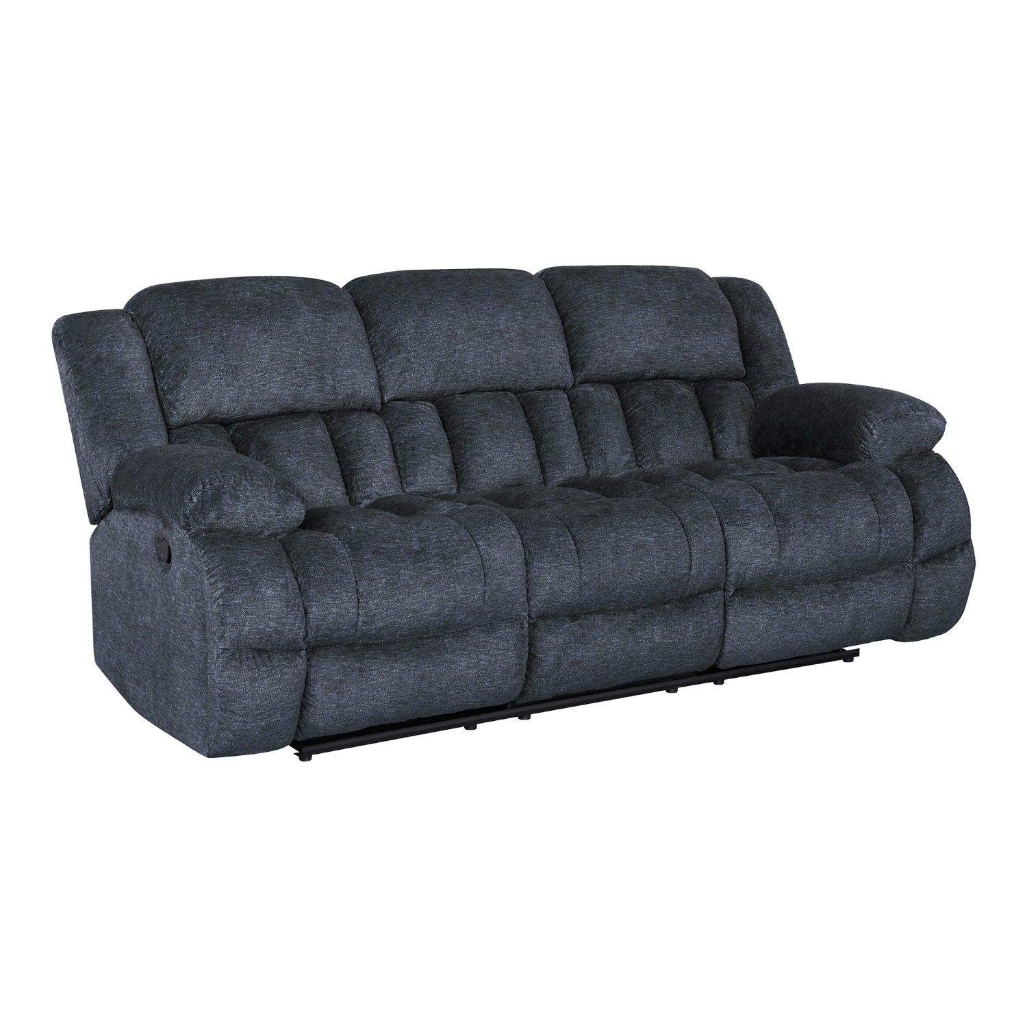 Sofa Reclinable 3 Puestos Alky Chenille Gris