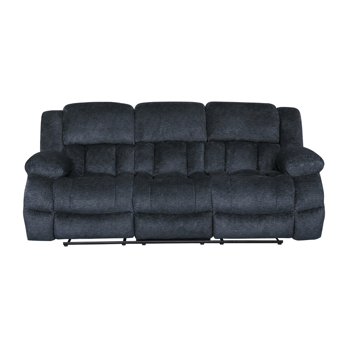 Sofa Reclinable 3 Puestos Alky Chenille Gris