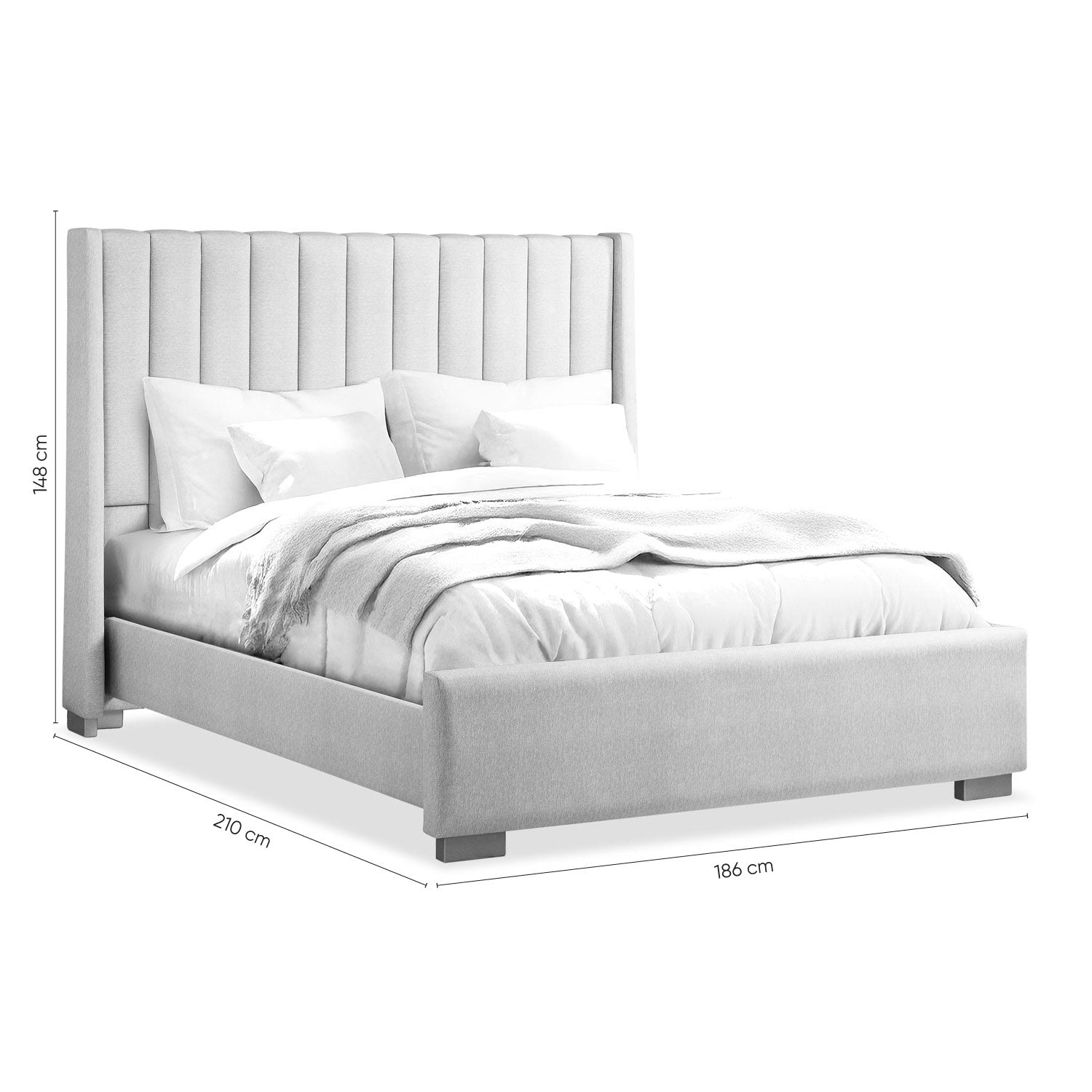 Cama Queen Harrison Eurolino Plata Champaña.