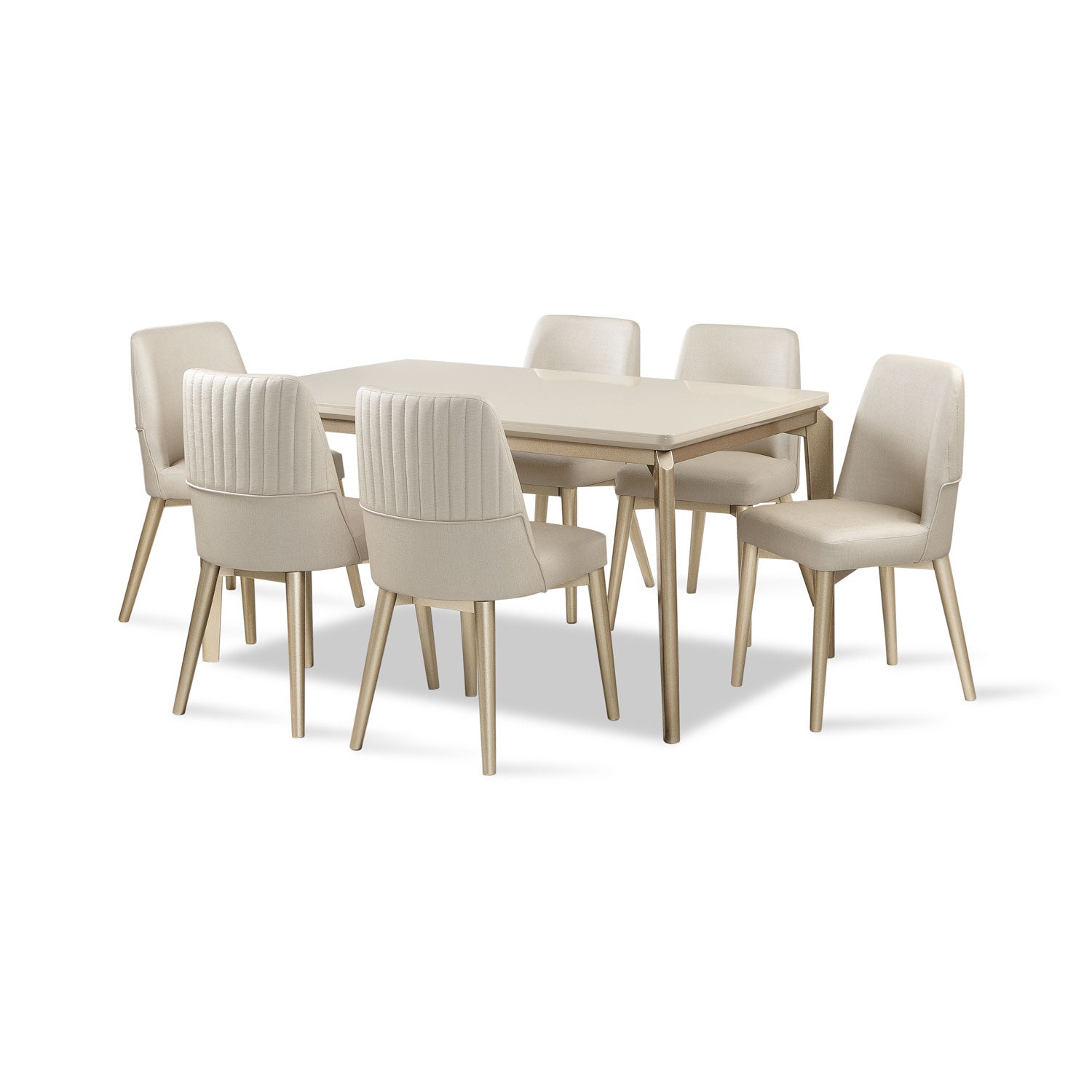 Comedor 6 Puestos Bonn Eurolino Premier Perla, Champaña