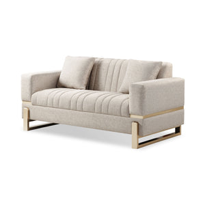 Sofá 2 Puestos Bonn Velvet Idilio Beige, Champaña