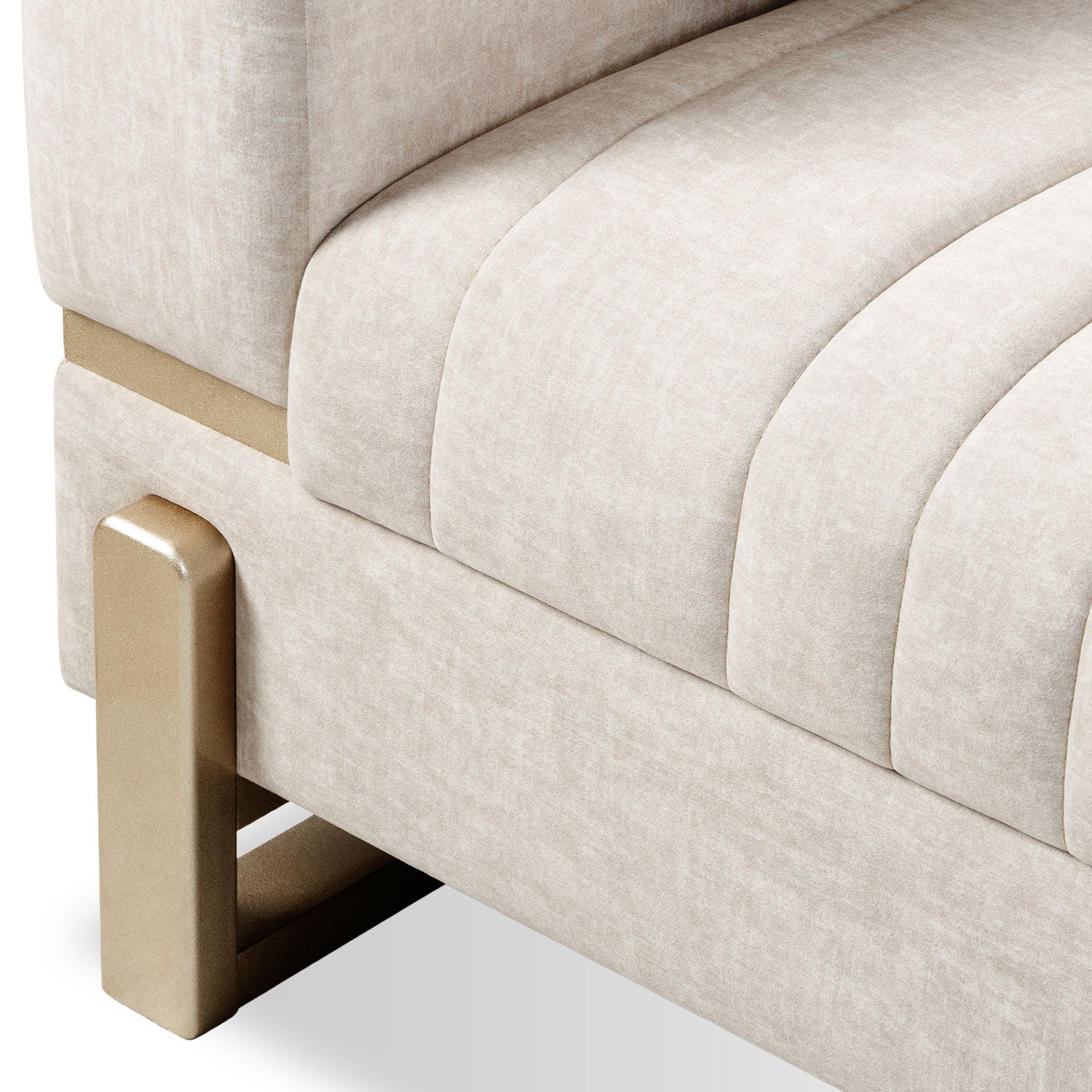 Sofá 3 Puestos Bonn Velvet Idilio Beige, Champaña