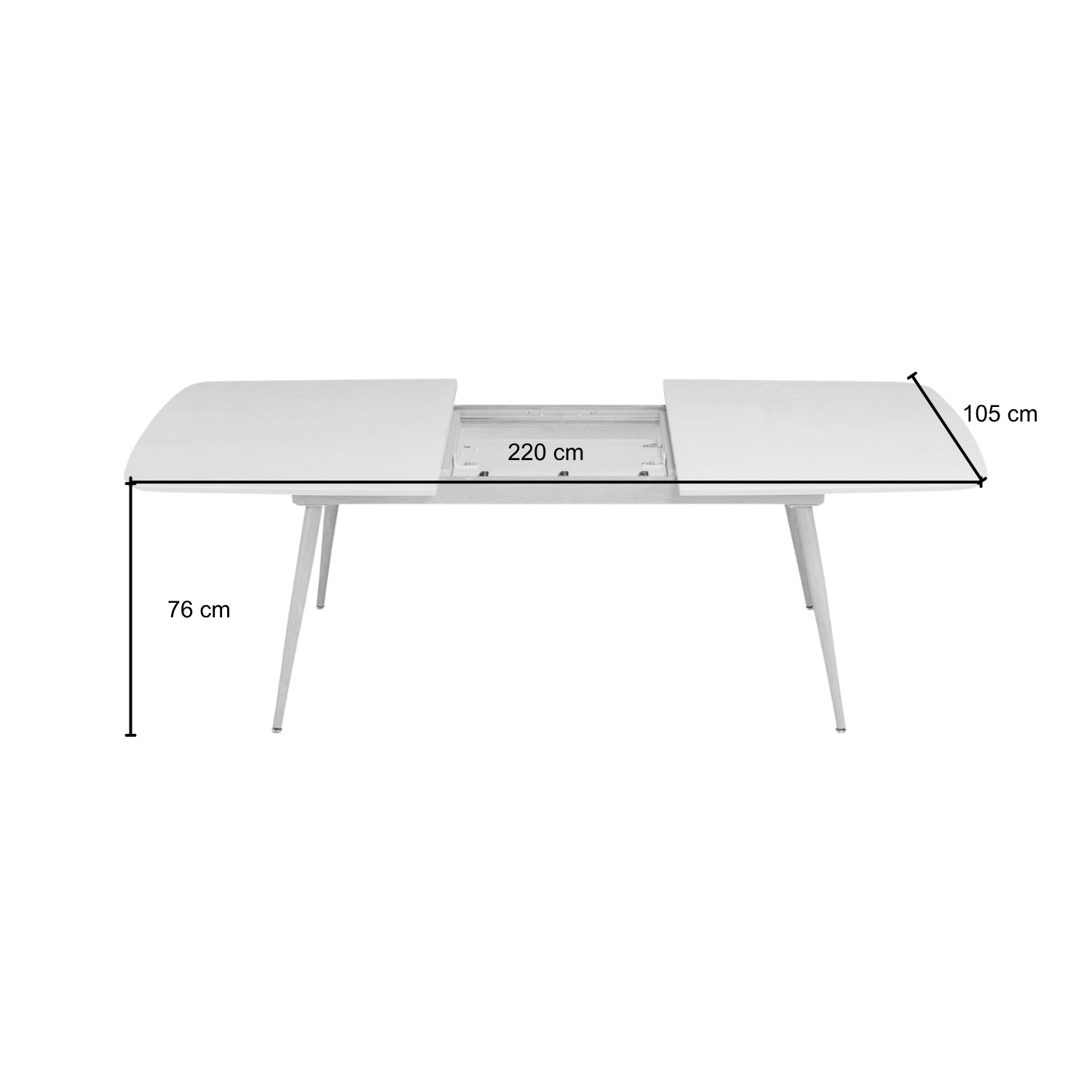 Mesa Comedor 6 Puestos Utah Blanca Extensible