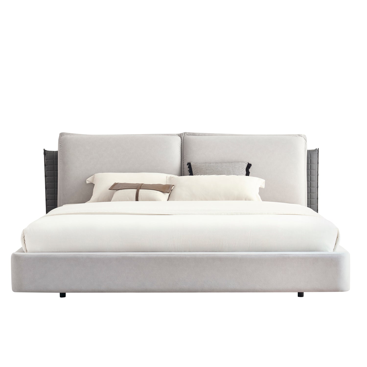 Cama King Lincon Velvet Gris