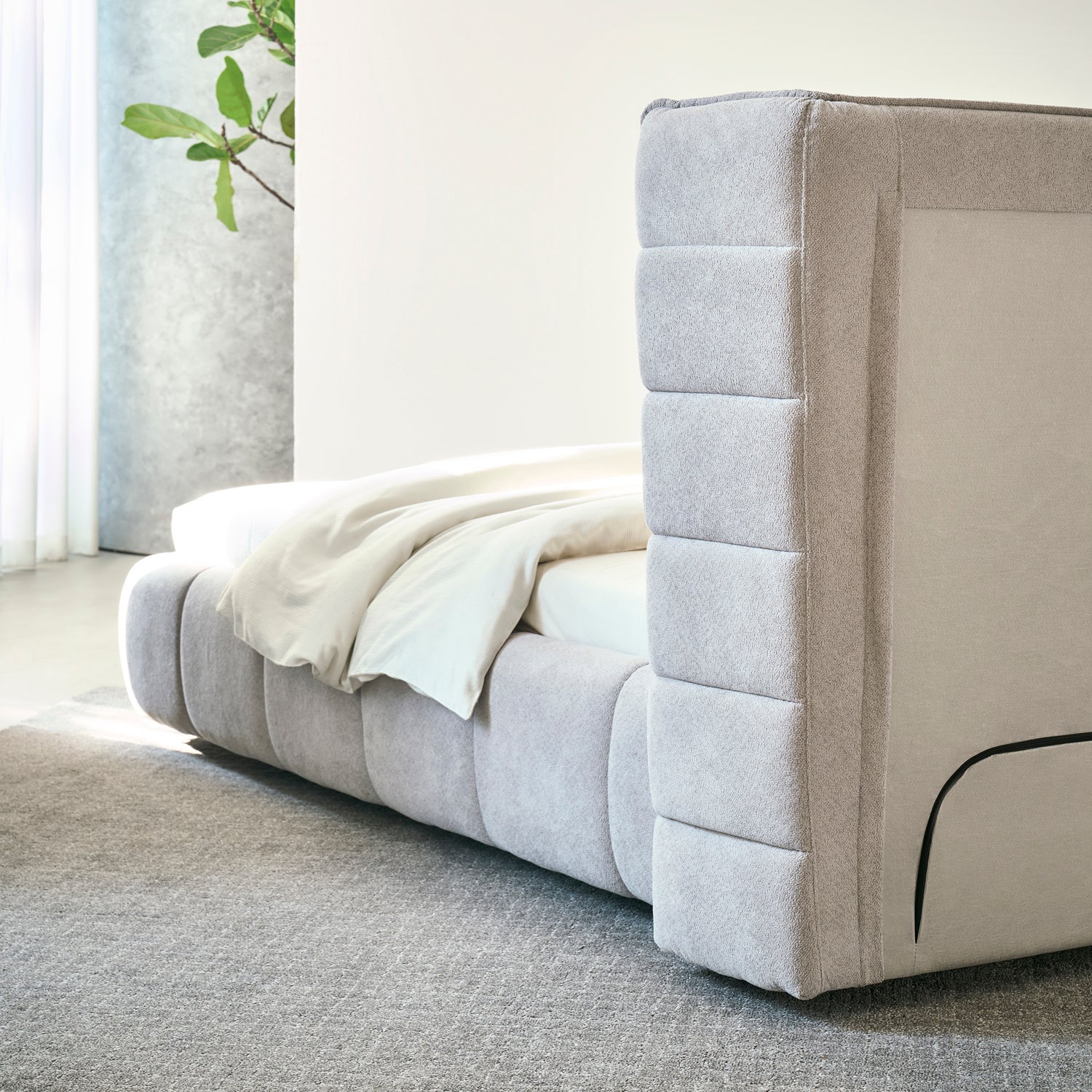 Cama Queen Toscana Velvet Gris
