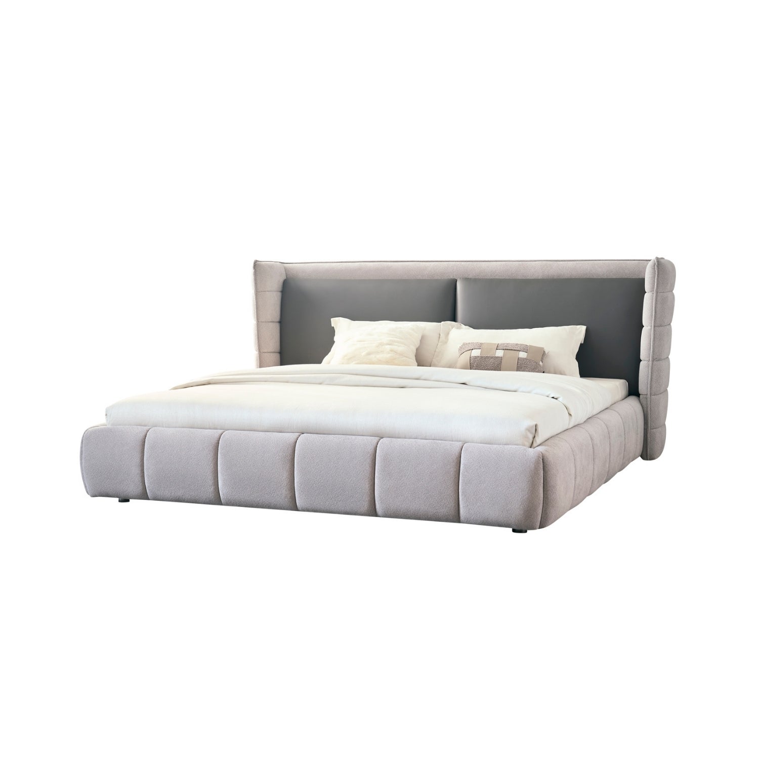 Cama Queen Toscana Velvet Gris