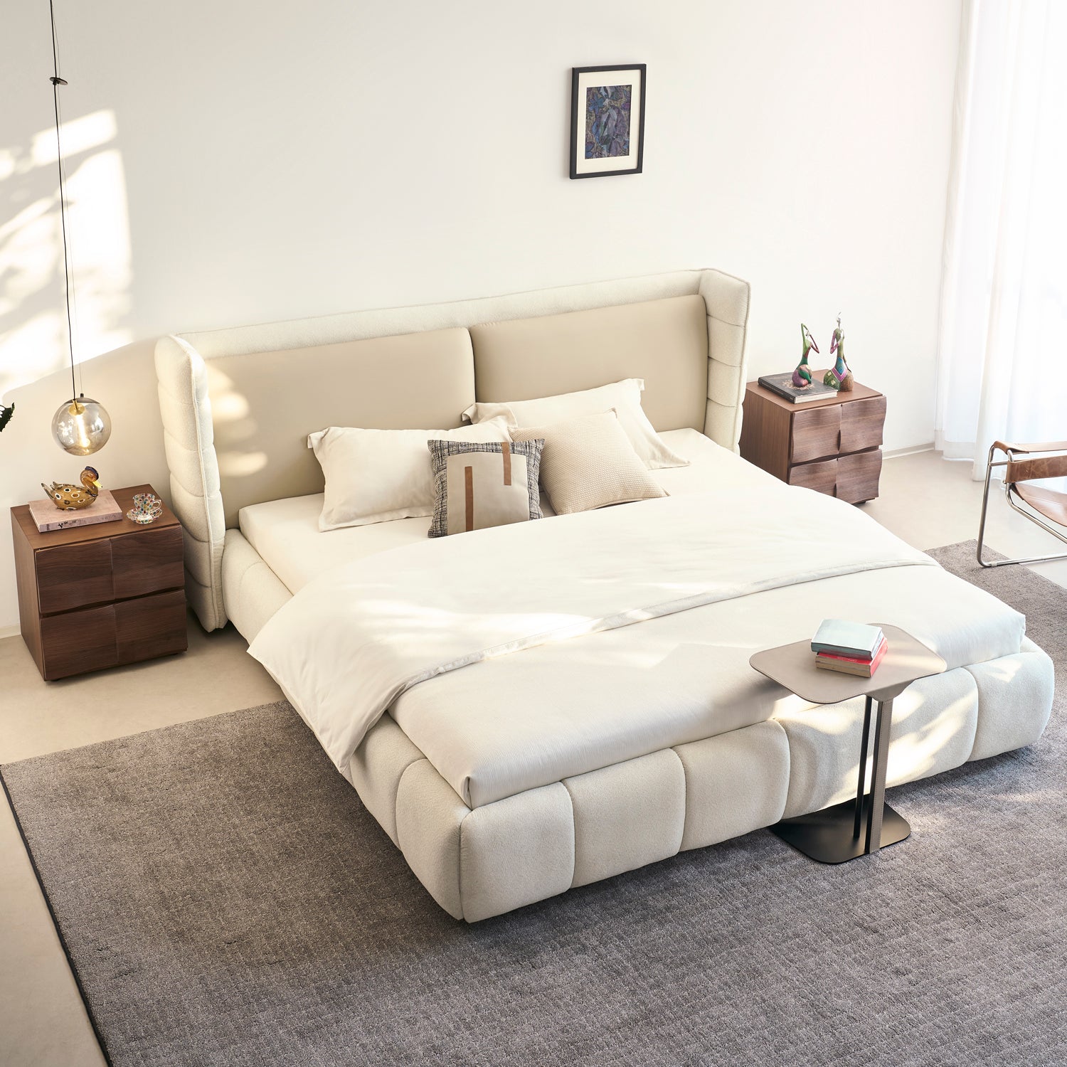 Cama Queen Toscana Velvet Beige