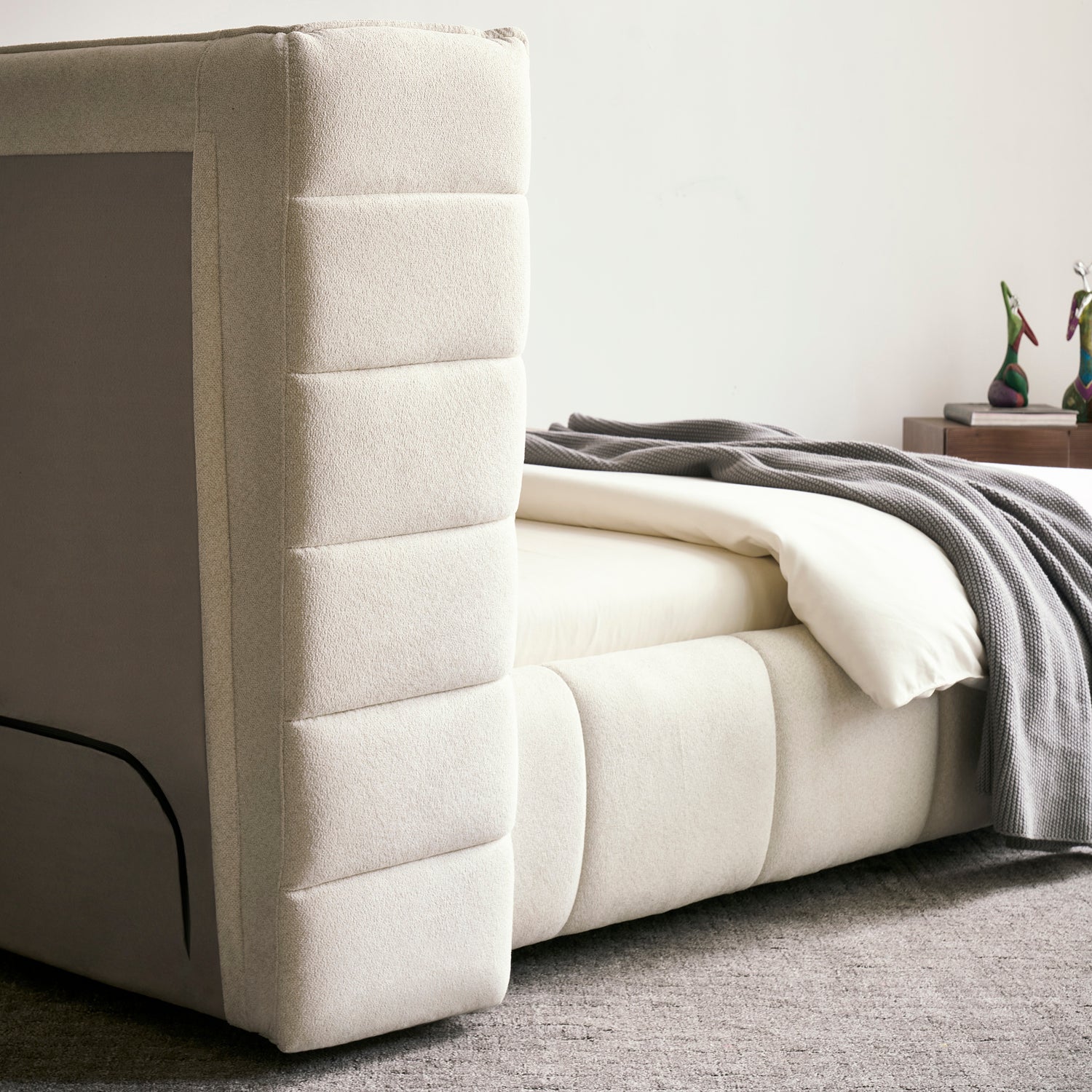 Cama Queen Toscana Velvet Beige