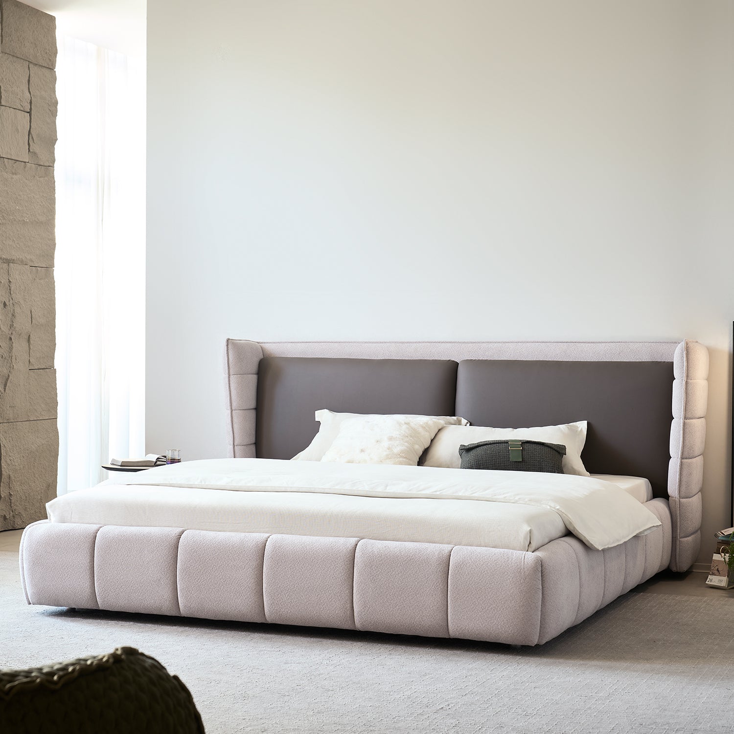 Cama Queen Toscana Velvet  Café