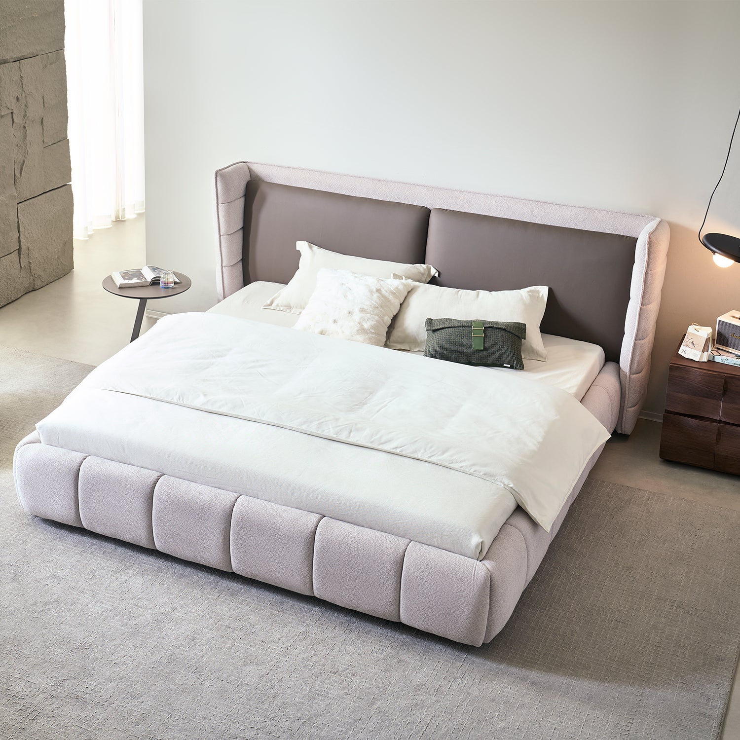 Cama Queen Toscana Velvet  Café