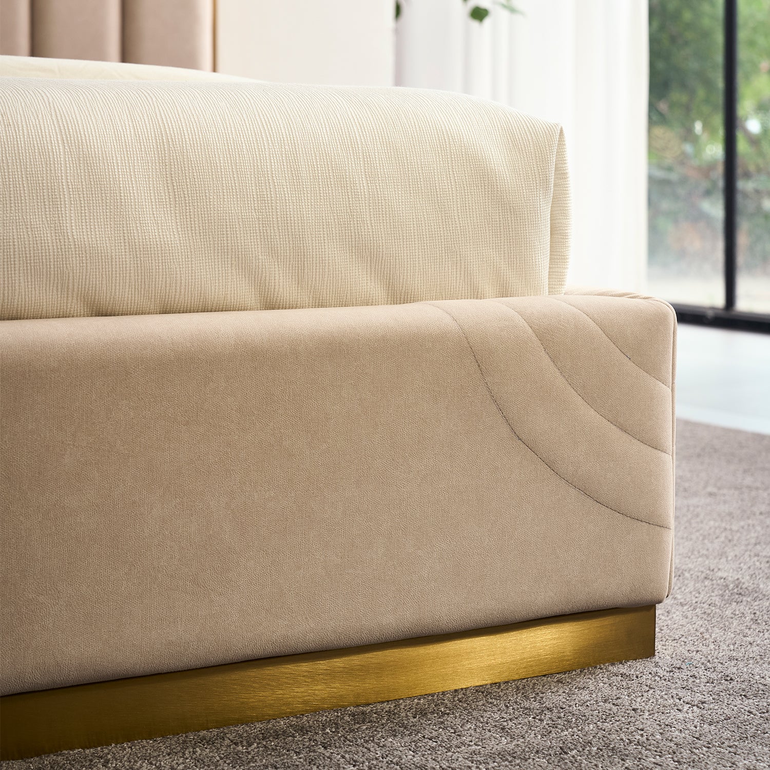 Cama King Sharon Velvet Crema