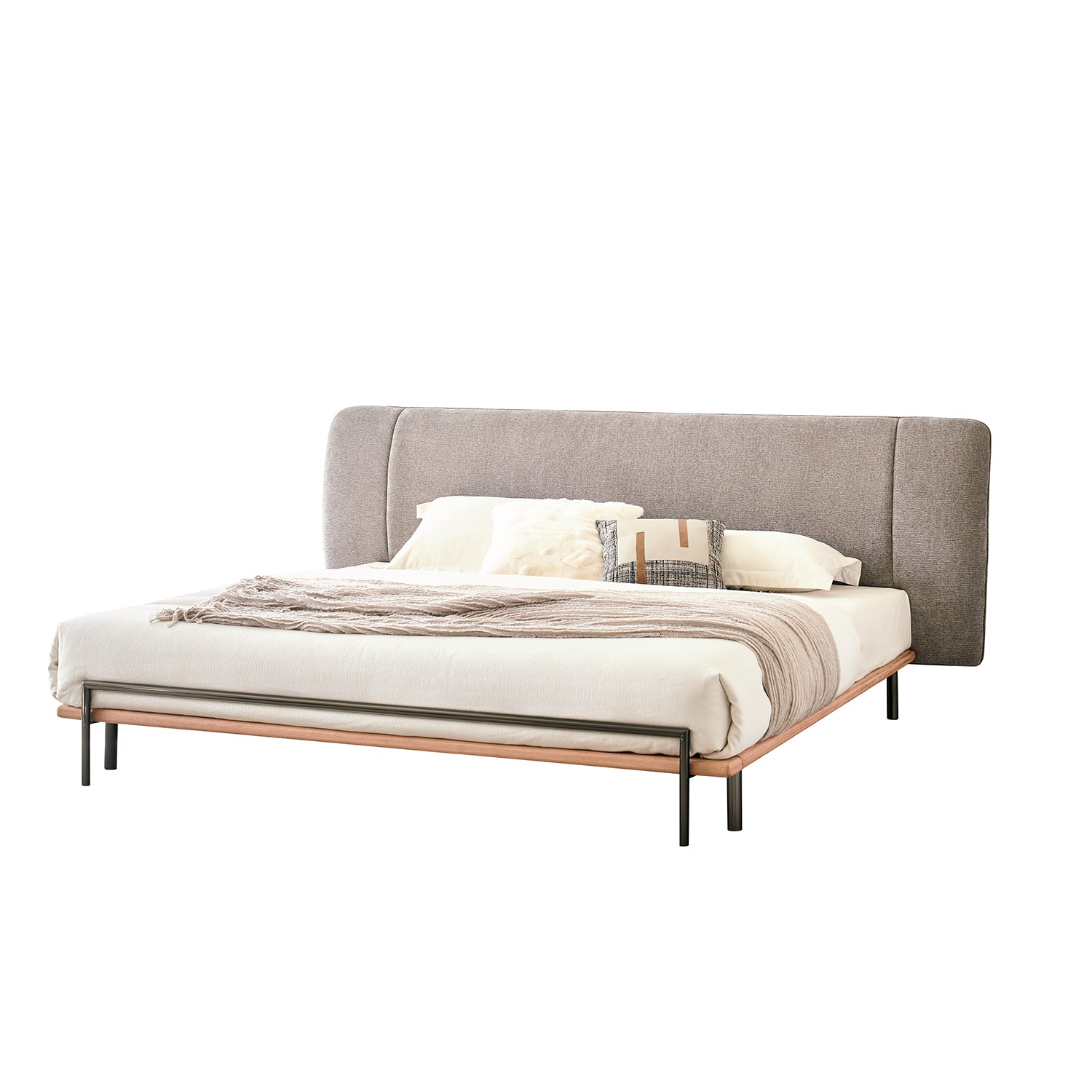Cama Queen York Boucle Gris Oscuro