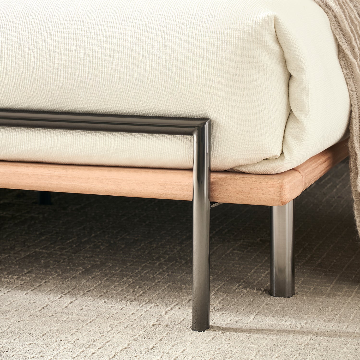 Cama Queen York Boucle Gris Oscuro