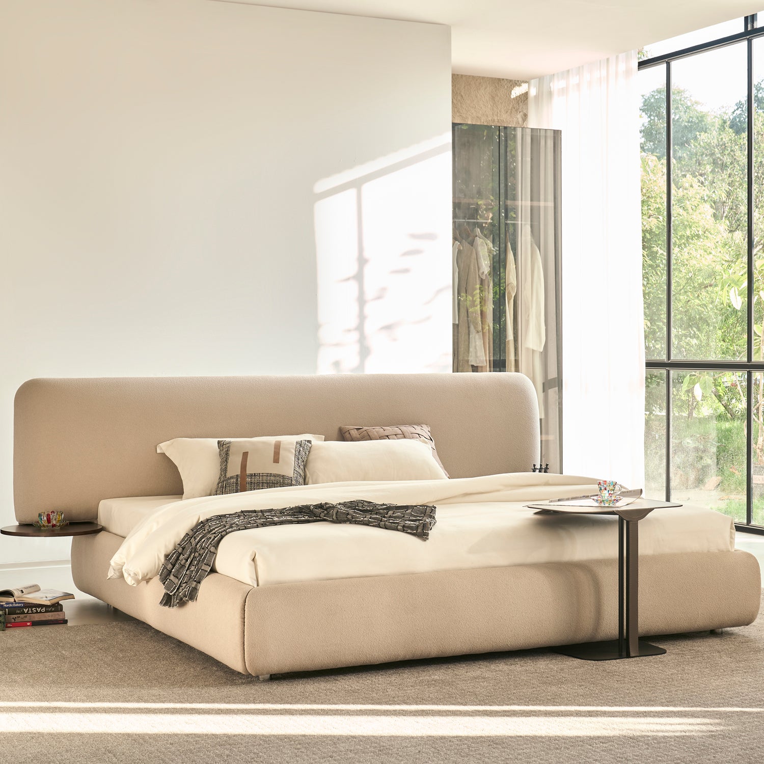 Cama Queen Toronto Boucle Crema