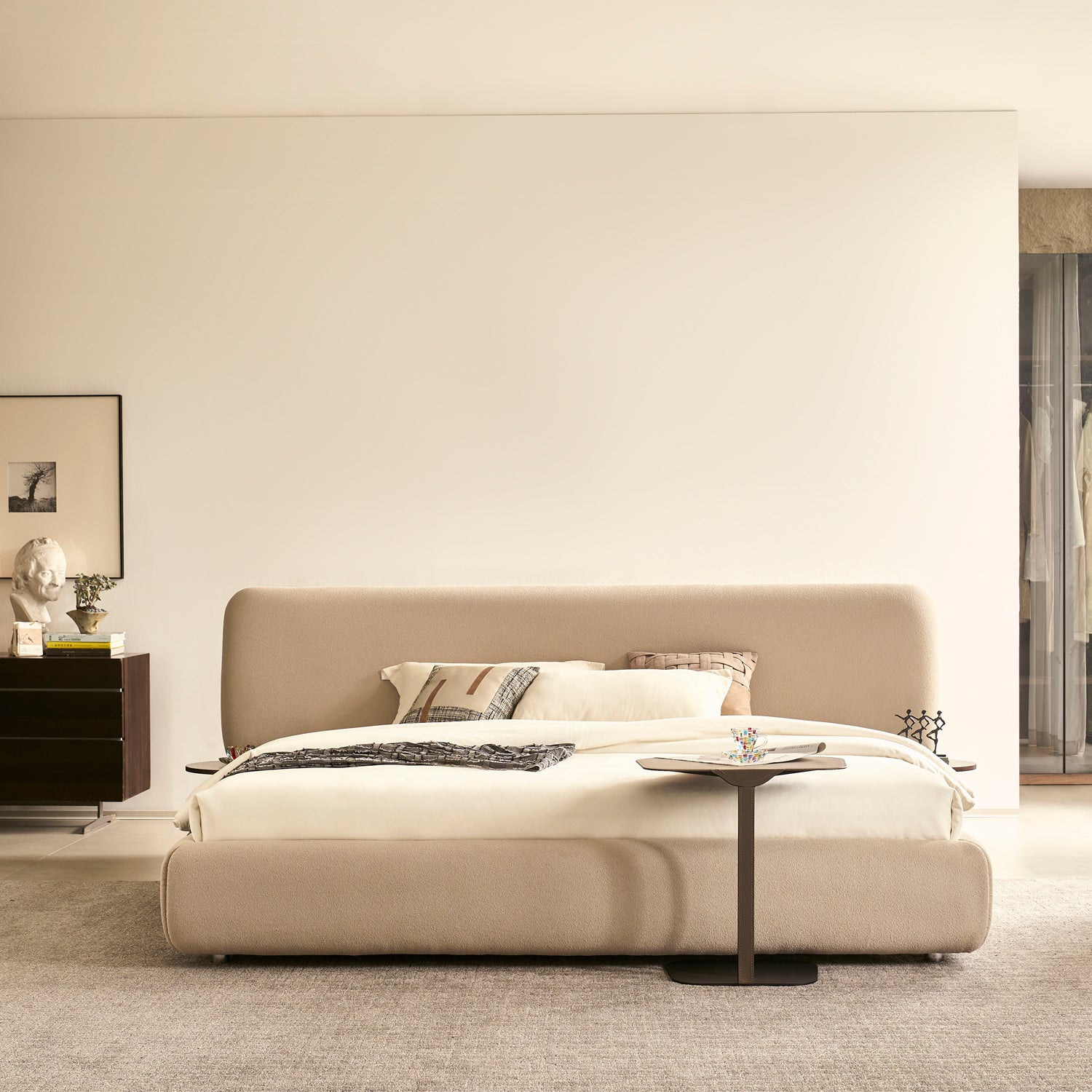 Cama Queen Toronto Boucle Crema