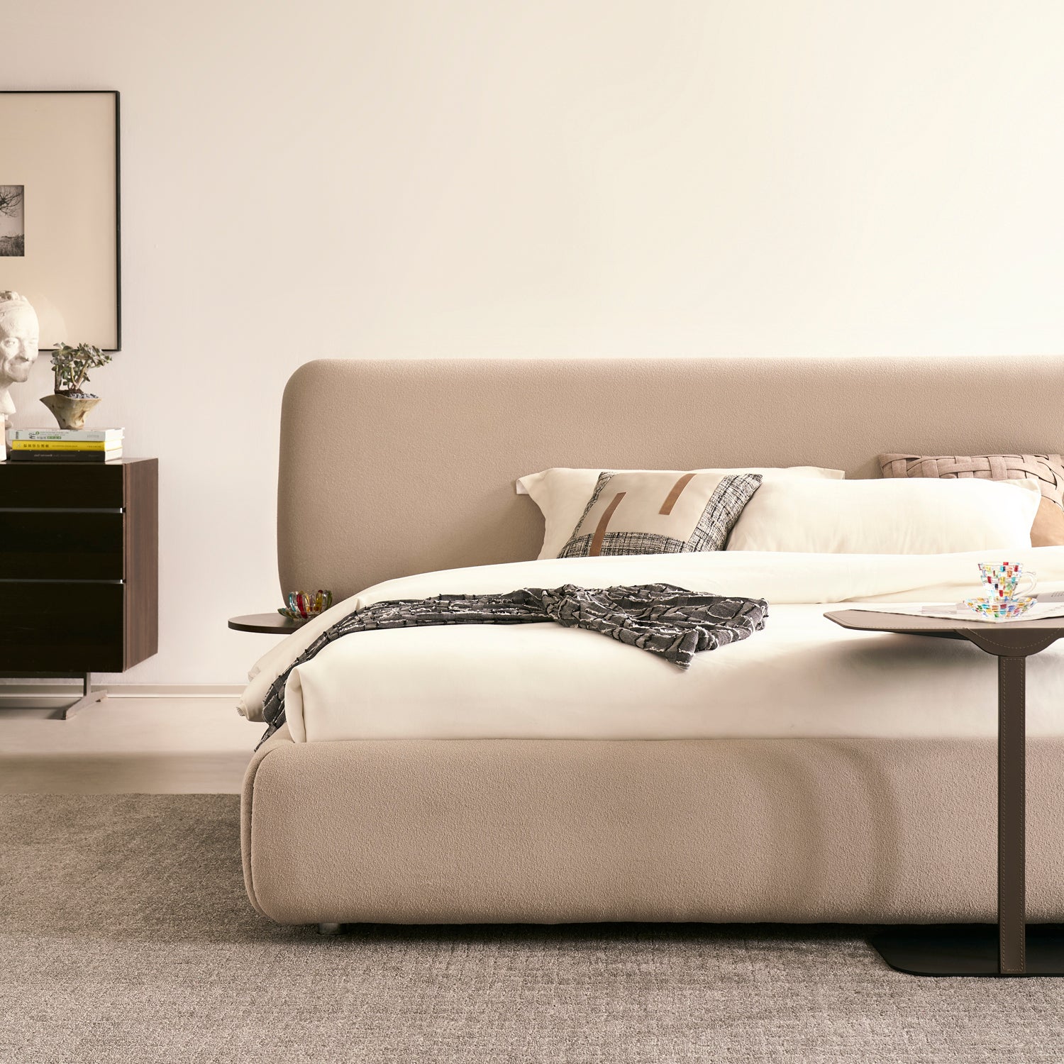 Cama Queen Toronto Boucle Crema