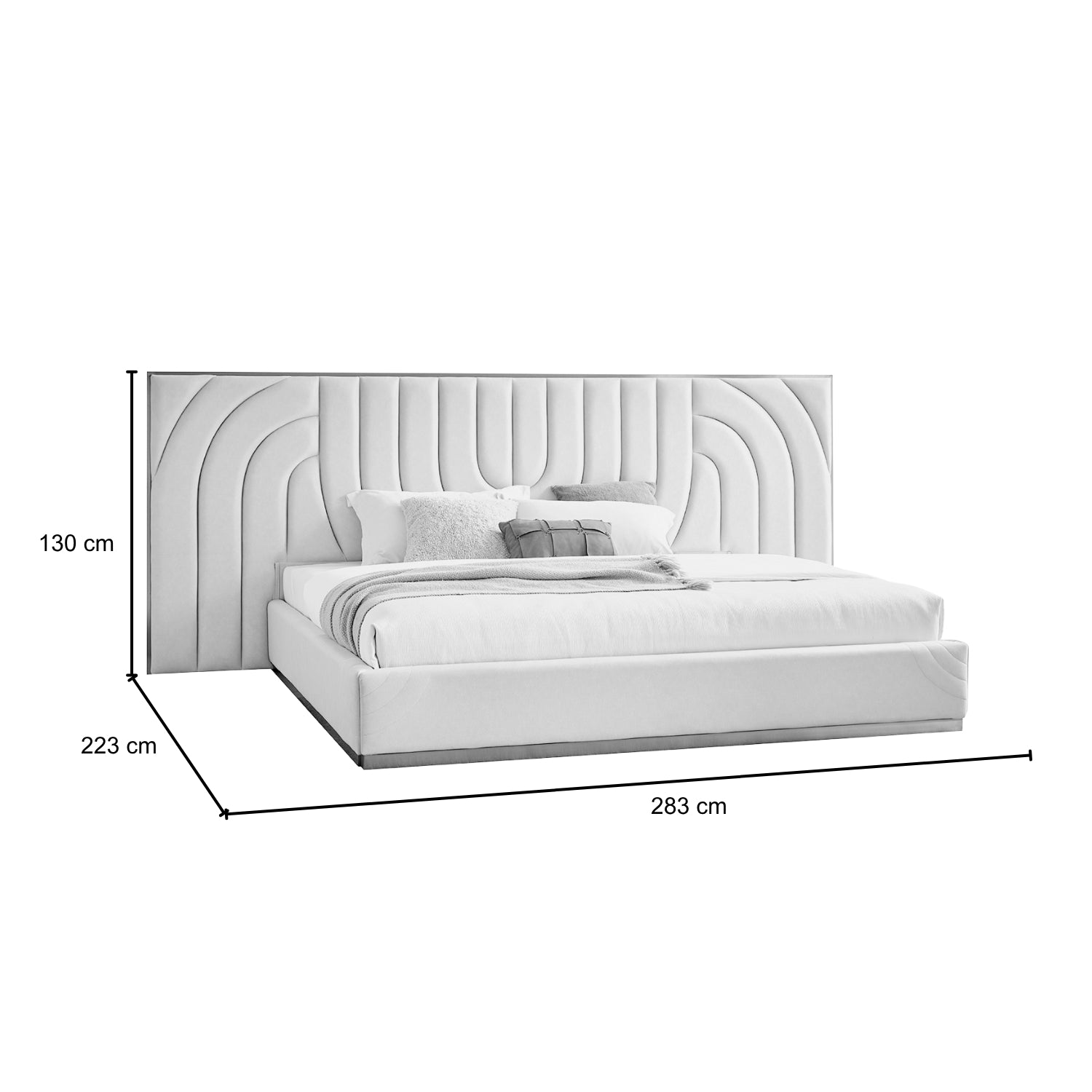 Cama Queen Sharon Velvet Gris Oscuro