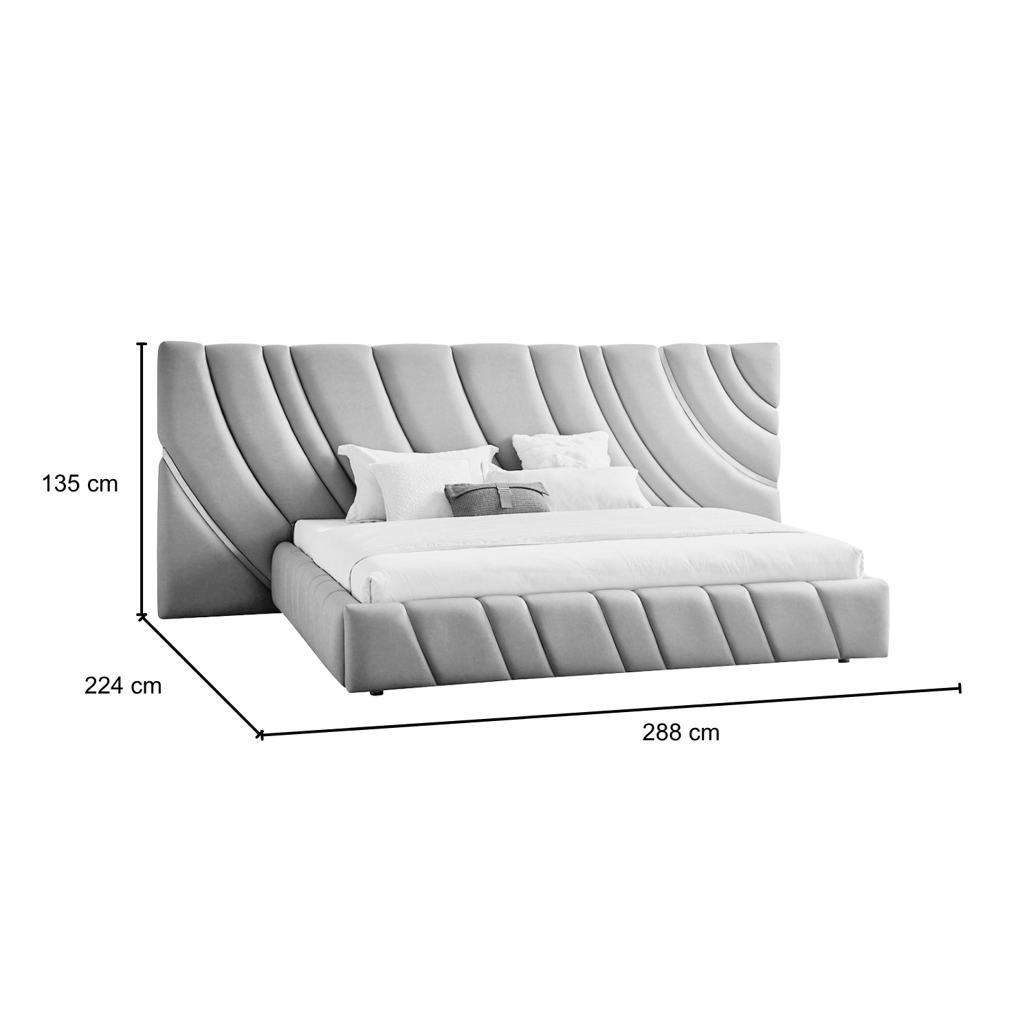 Cama Queen Luna Microfibra Taupe