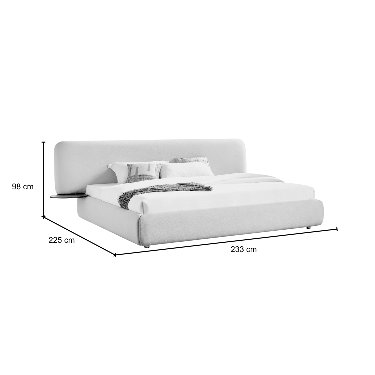 Cama Queen Toronto Boucle Crema