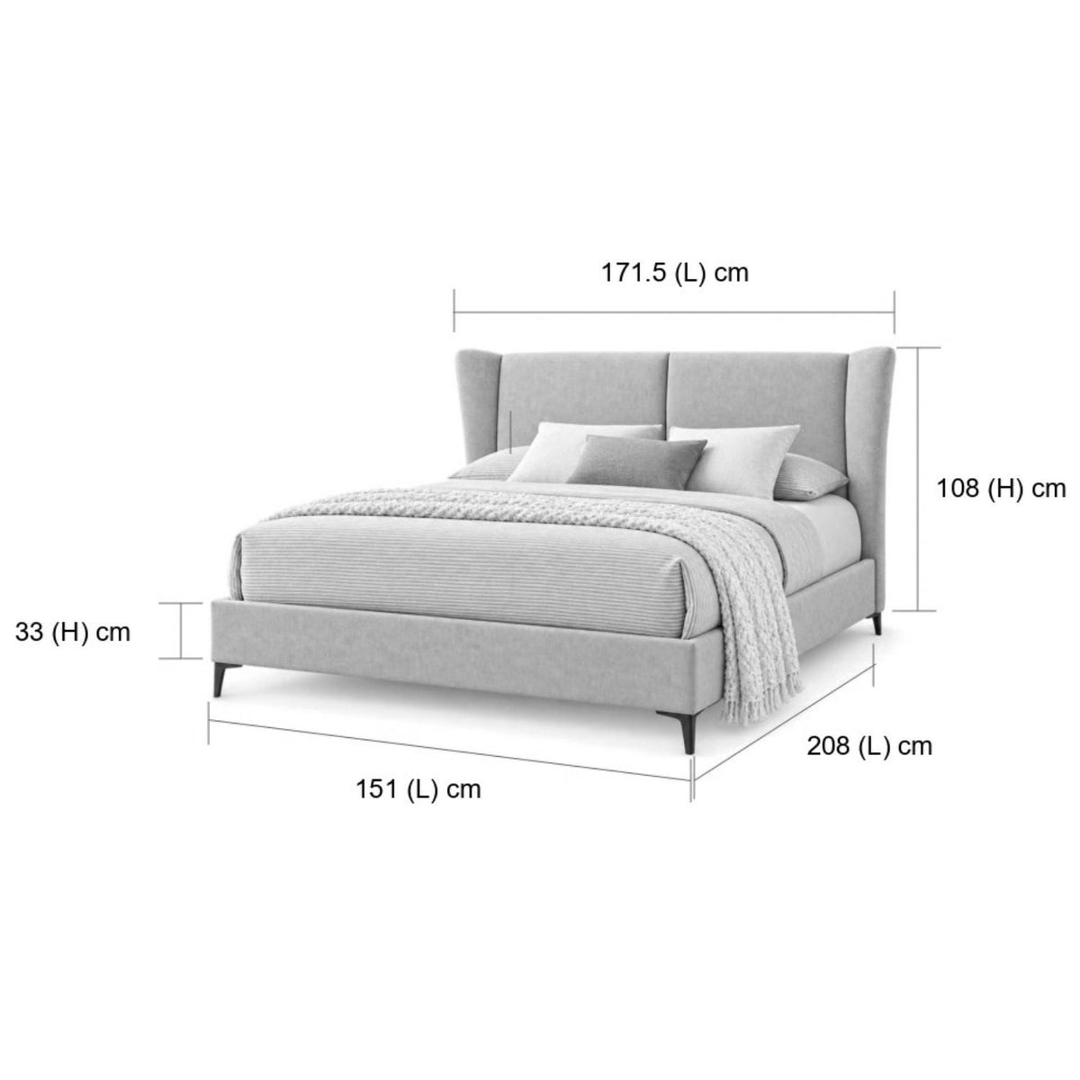 Cama Doble Amber Gris