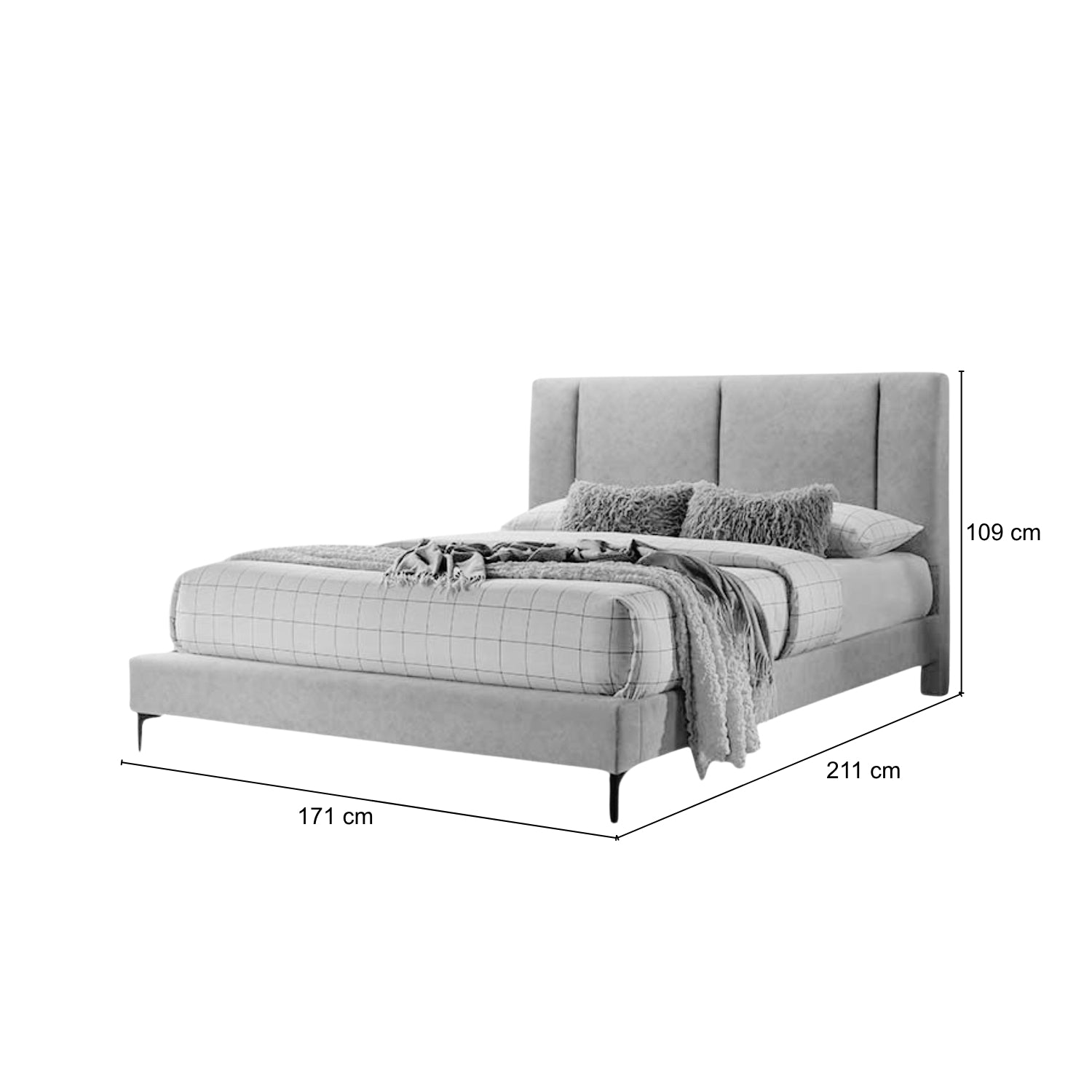 Cama Doble Amber Gris