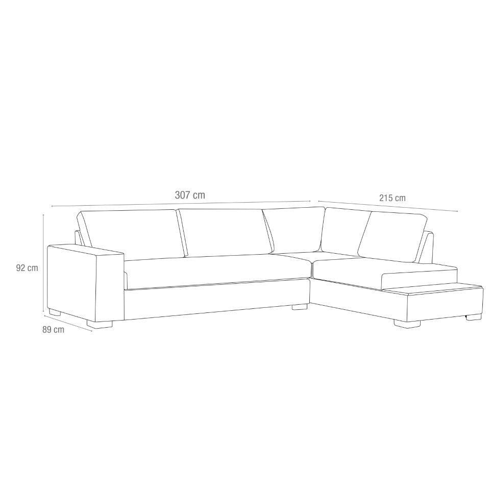 Sala En L Aron Velvet Atlas Marmol, Champaña