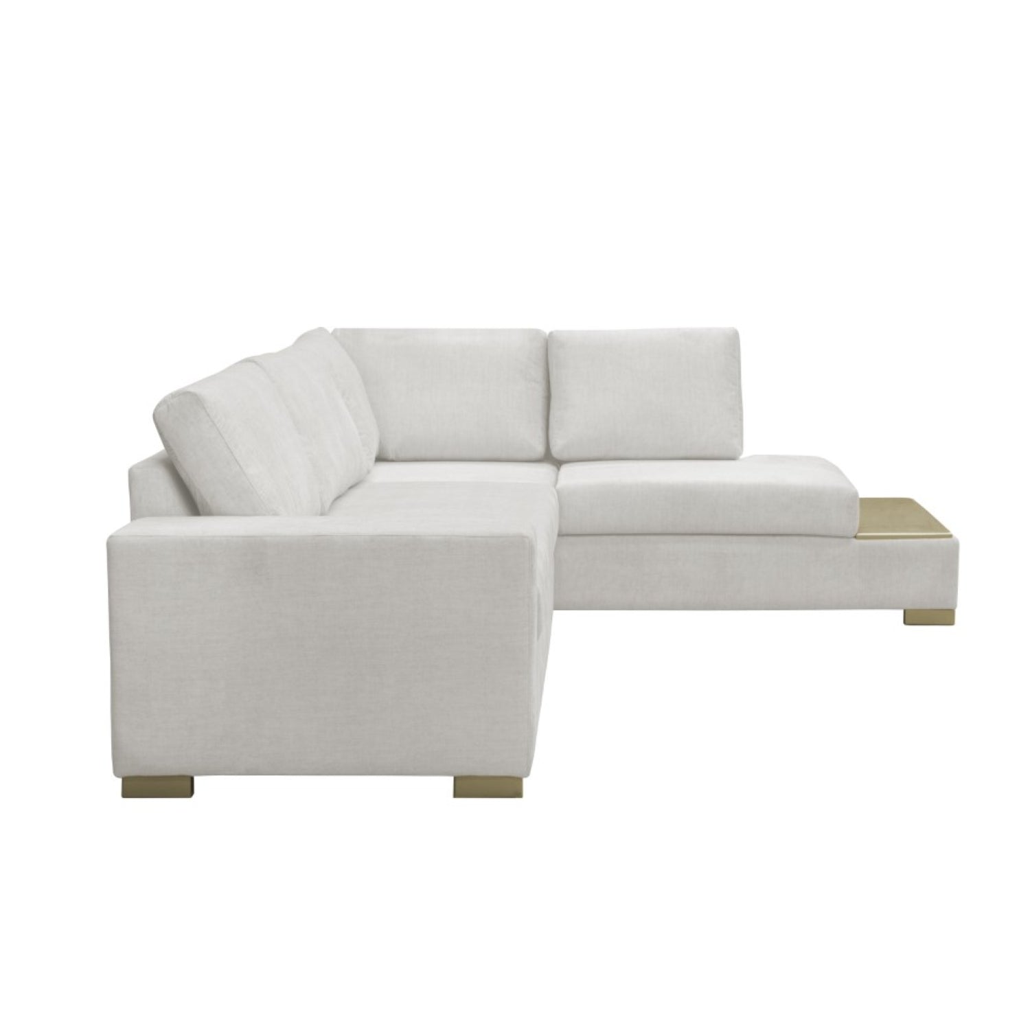 Sala En L Aron Velvet Atlas Marmol, Champaña