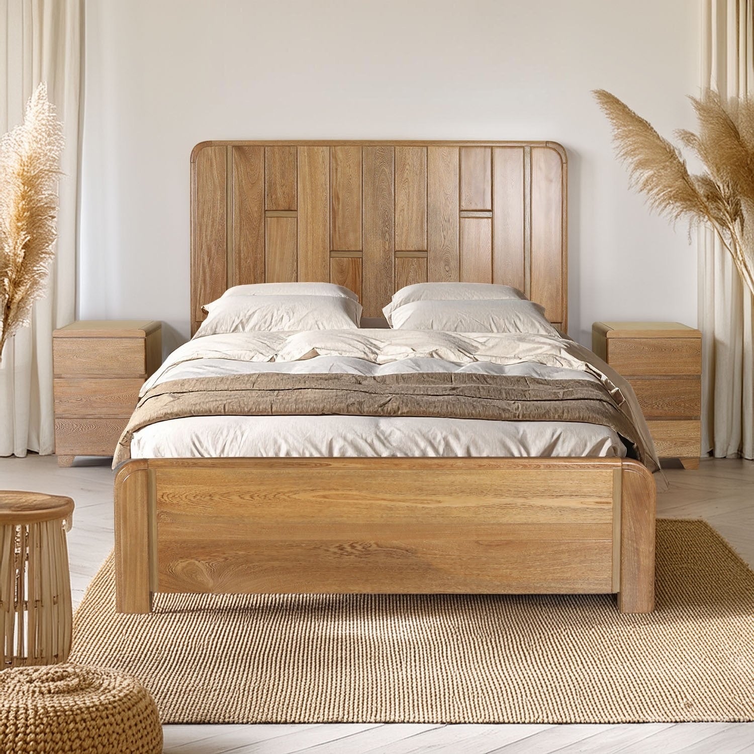 Cama Doble Ceratto Roble Natural
