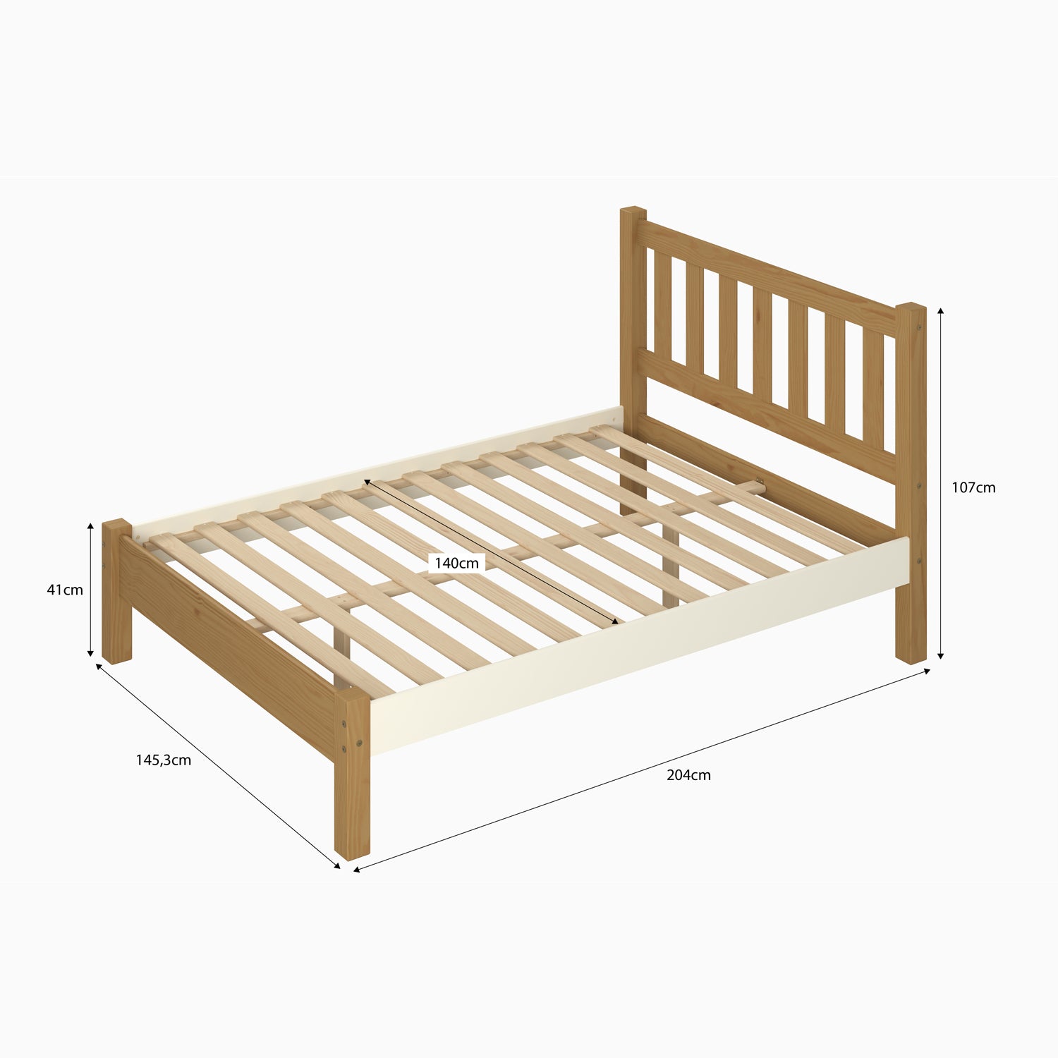 Cama 1.40 Reni Natural Off White