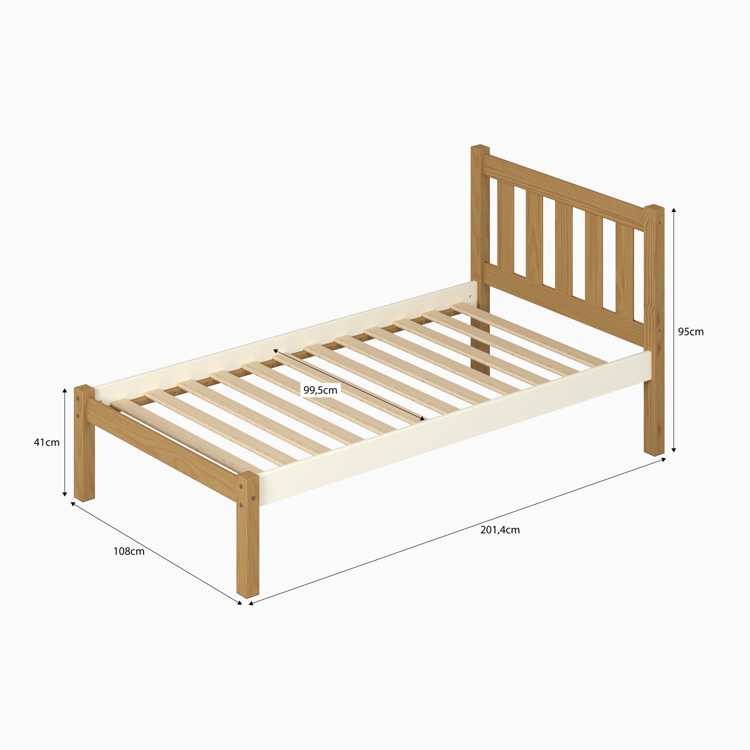 Cama 1.00 Reni Natural Off White