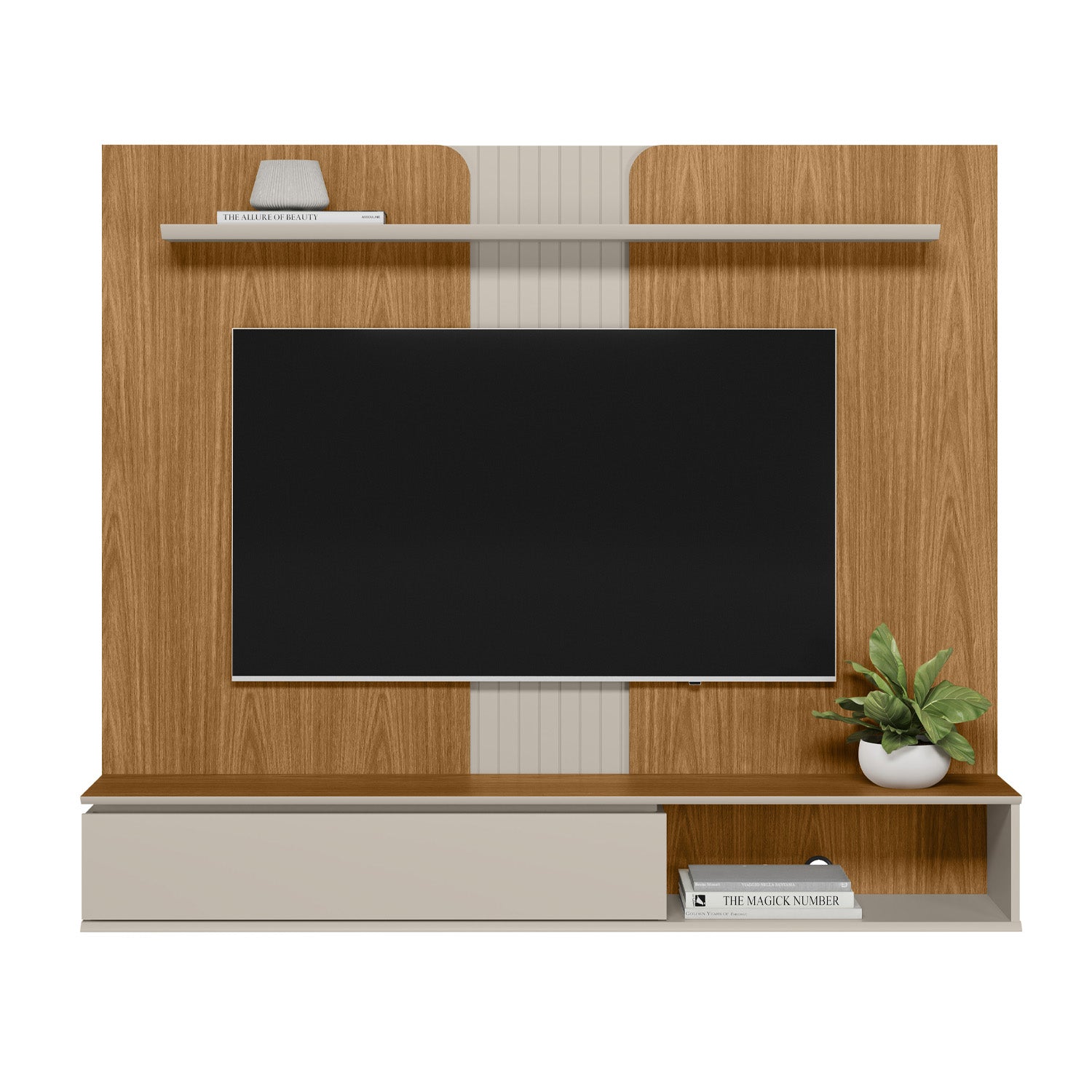Panel de Tv Adell  160X136X30 Natural, Off White