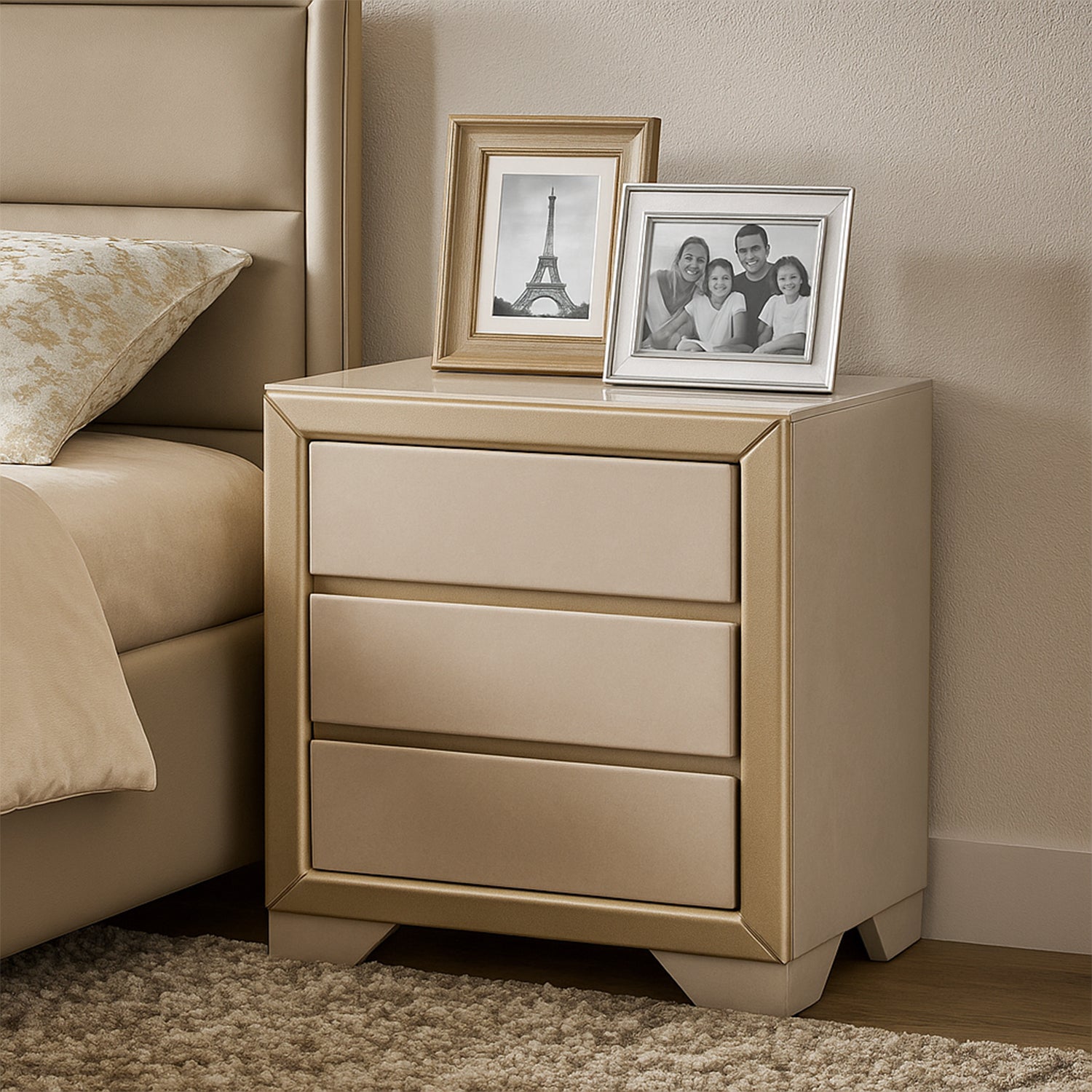 Alcoba Queen Marriot, Greige, Champana