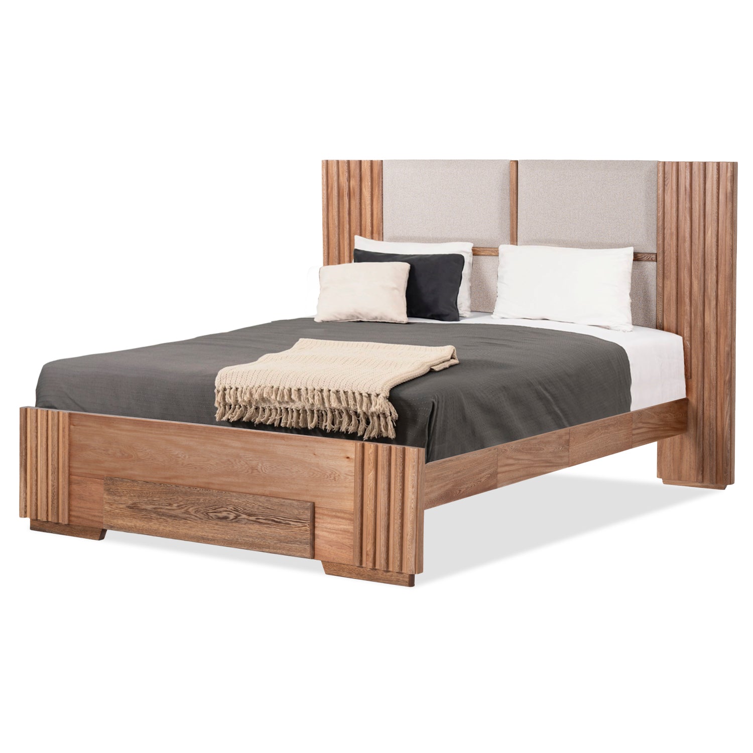 Cama Doble Texas Beige, Natural*