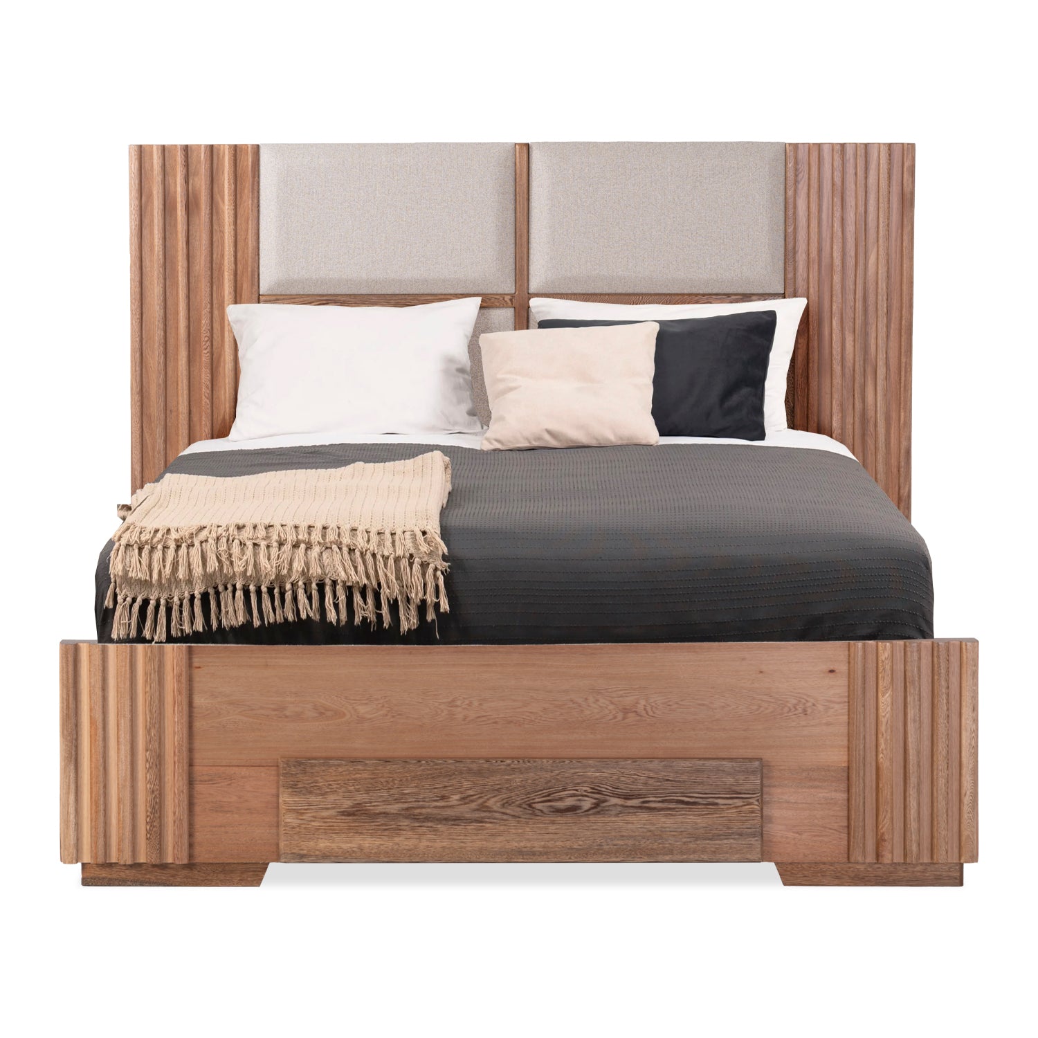 Cama Doble Texas Beige, Natural*