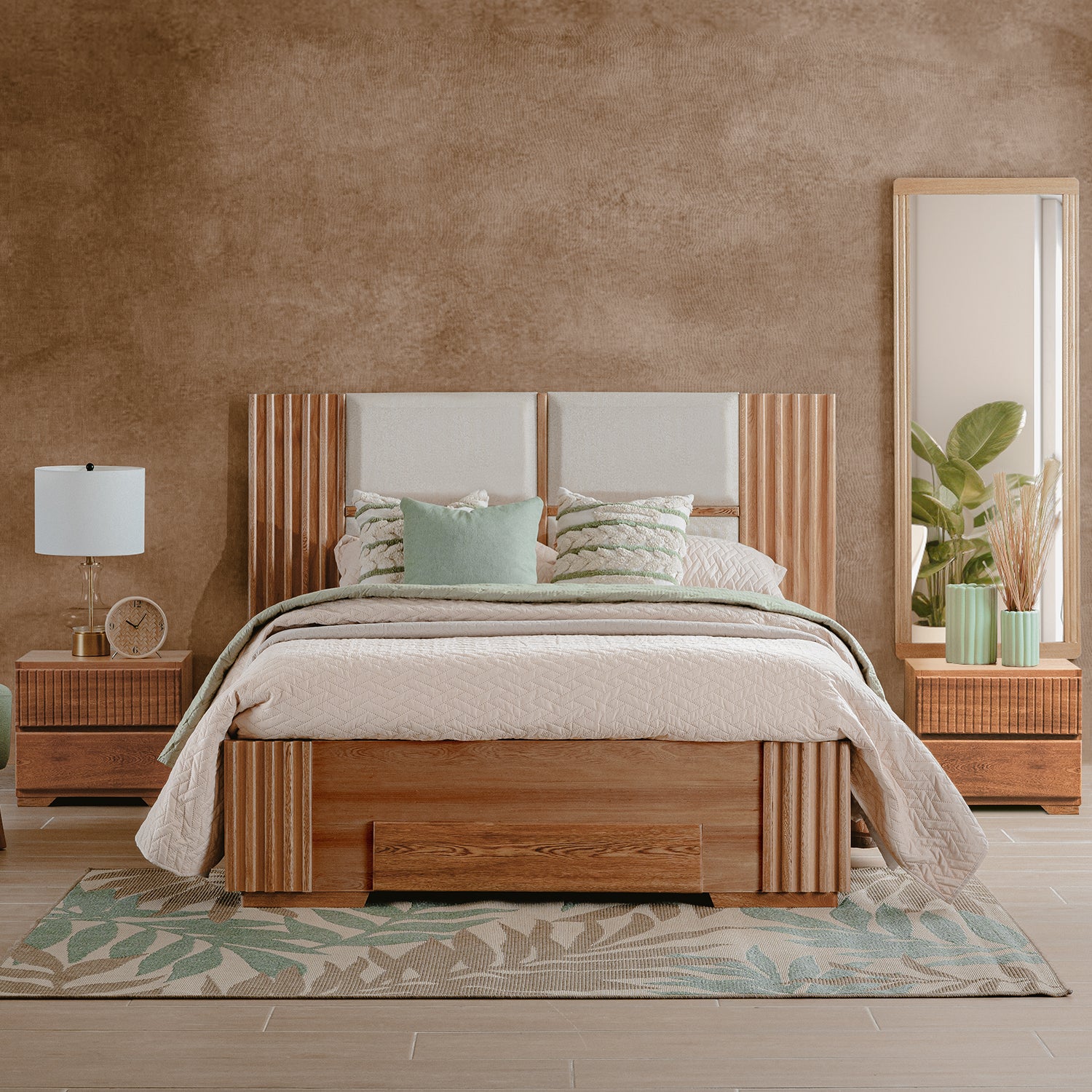 Cama Doble Texas Beige, Natural*
