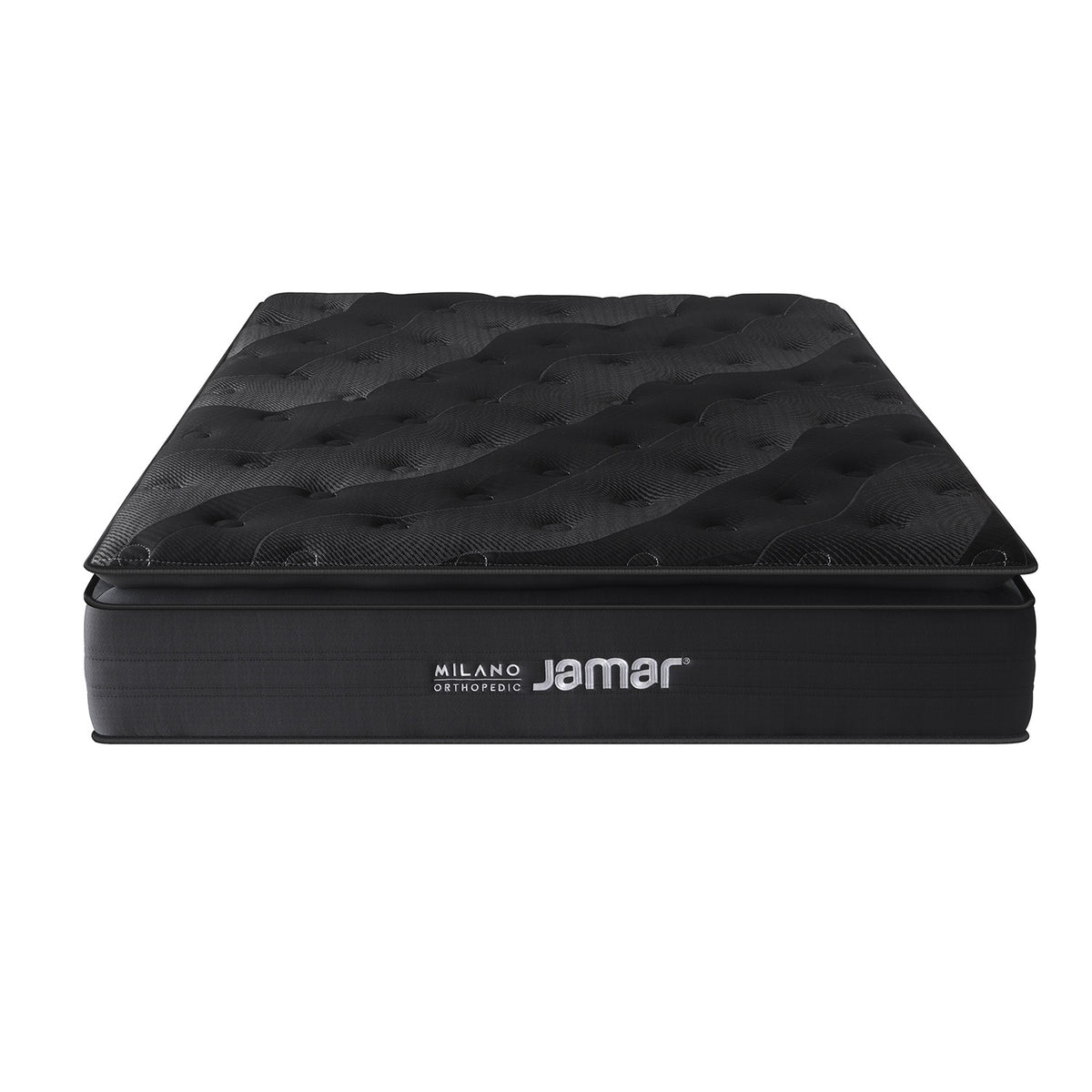 Combo Colchón Doble Milano Pillow Top + Somier Taylor Negro + 2 Almohadas