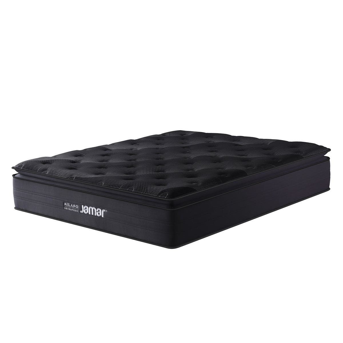 Combo Colchón Doble Milano Pillow Top + Somier Taylor Negro + 2 Almohadas