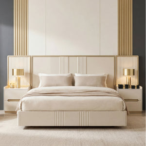 Cama Queen Bilbao Greige, Champaña